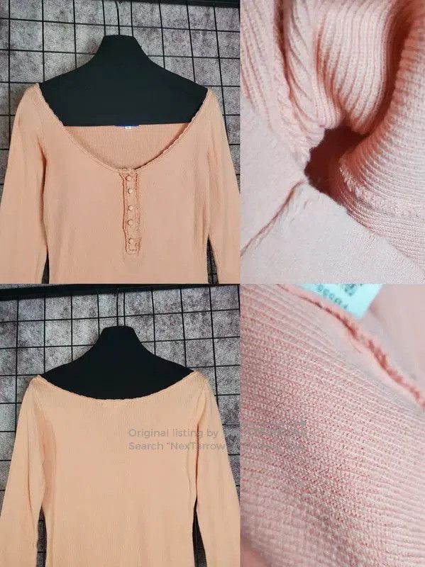 Burberry Burberry Coral Pink Embroidered Logo Long Sleeve Top. Size S / US 4 / IT 40 - 3 Thumbnail