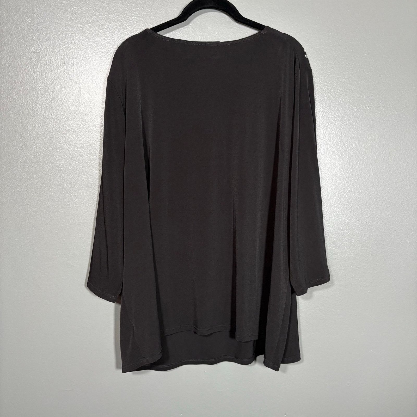 Other Susan Graver Black & Silver Studded Funky Casual Top - 2X Size XXL / US 16-18 / IT 52-54 - 7 Thumbnail