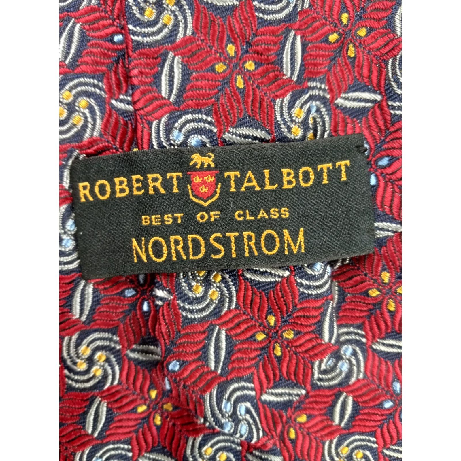 Robert Talbott Robert Talbott Best of Class Nordstrom Red Burgundy Blue Gold Silk Tie Men Tie Geometric Silk 57"-60" Adjustable 4 in Pointed Vintage No Size ONE SIZE - 5 Thumbnail