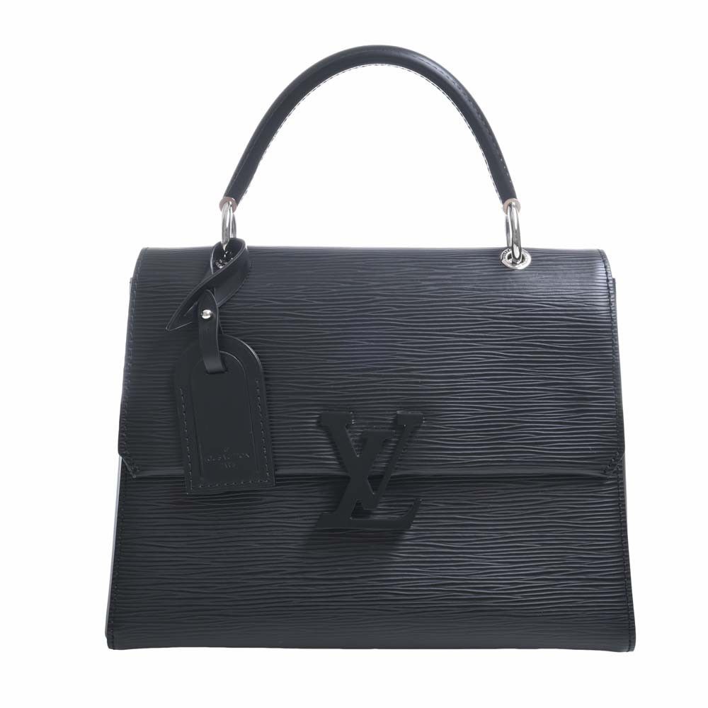 image of Louis Vuitton Epi Grenelle Pm 2Way Handbag Black Leather in Blue, Women's