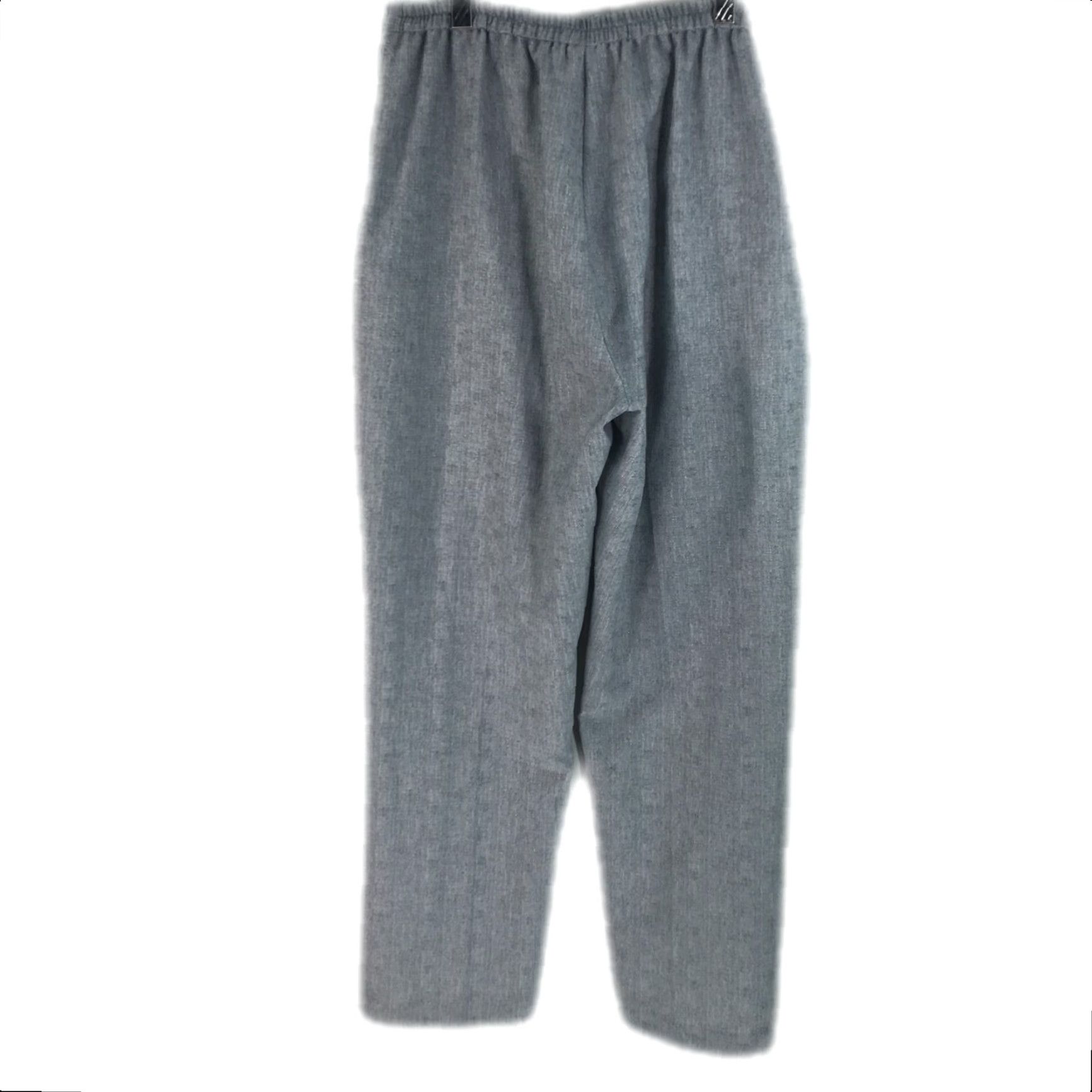 Vintage Vintage Womens Dress Pants Gray 14 Elastic Waist Flat Front Regular Fit 100% Polyester Casual Size 24" / US 00 / IT 34 - 2 Thumbnail