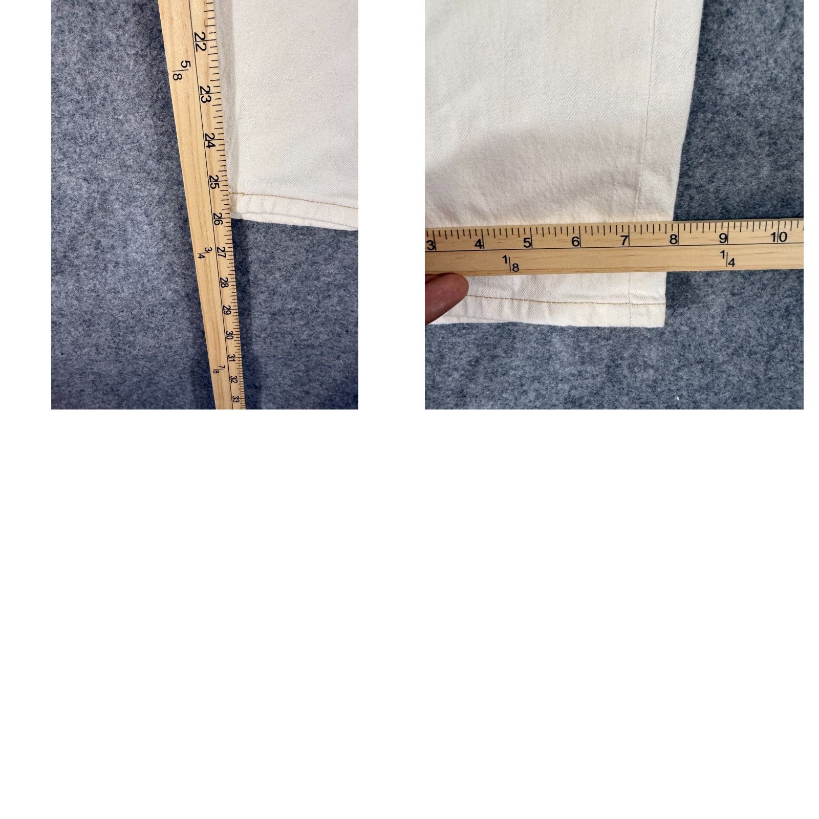 Frye Frye Barrel Ankle Jeans Womens 10 Ivory Stretch Button Fly High Rise NWT Size 32" / US 10 / IT 46 - 10 Thumbnail