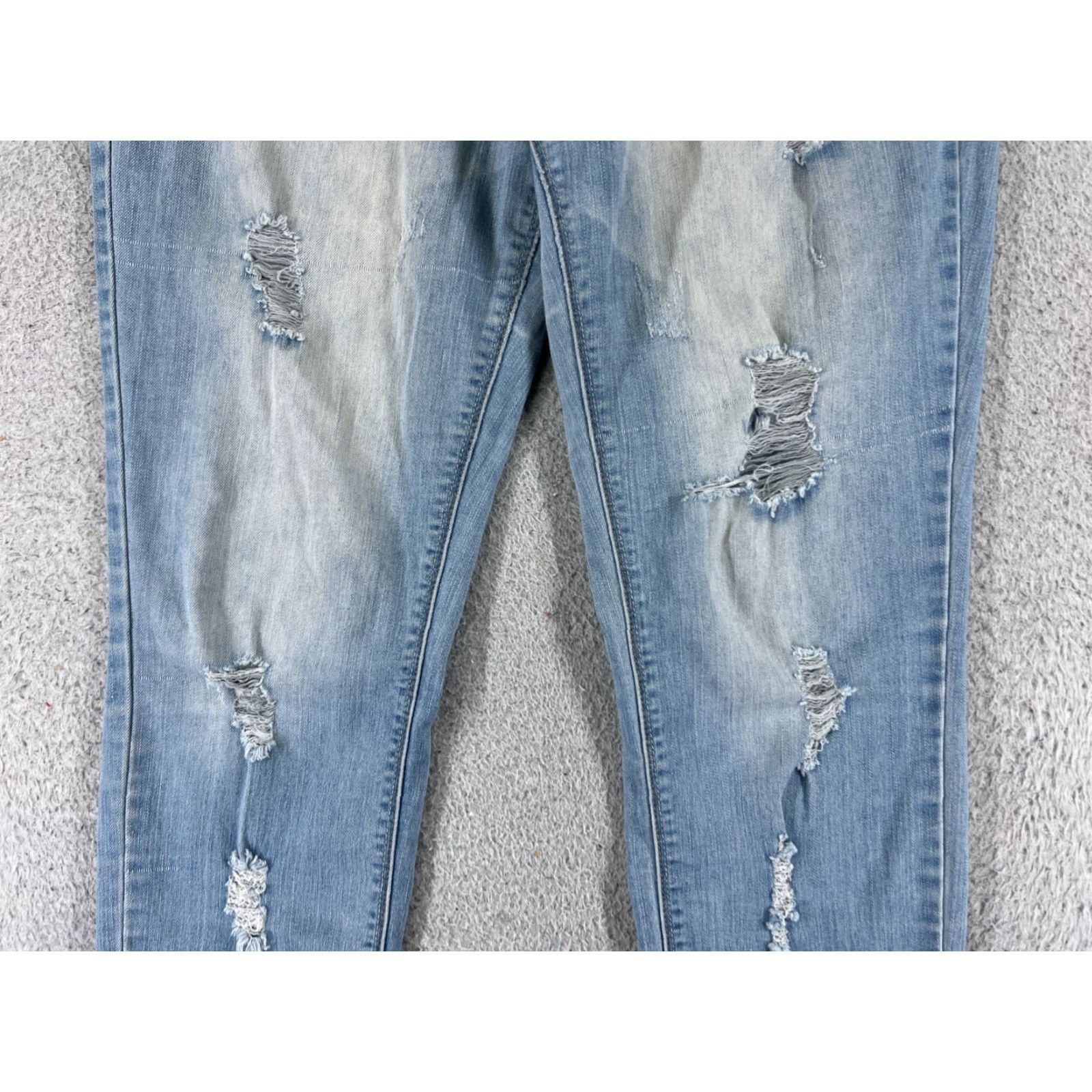 Vintage Elite Jeans Jeans Women's 30x28 Blue Denim Tapered Distressed Cotton Blend 11 Regular Belt Loops 5-Pocket Design Size 32" / US 10 / IT 46 - 3 Thumbnail