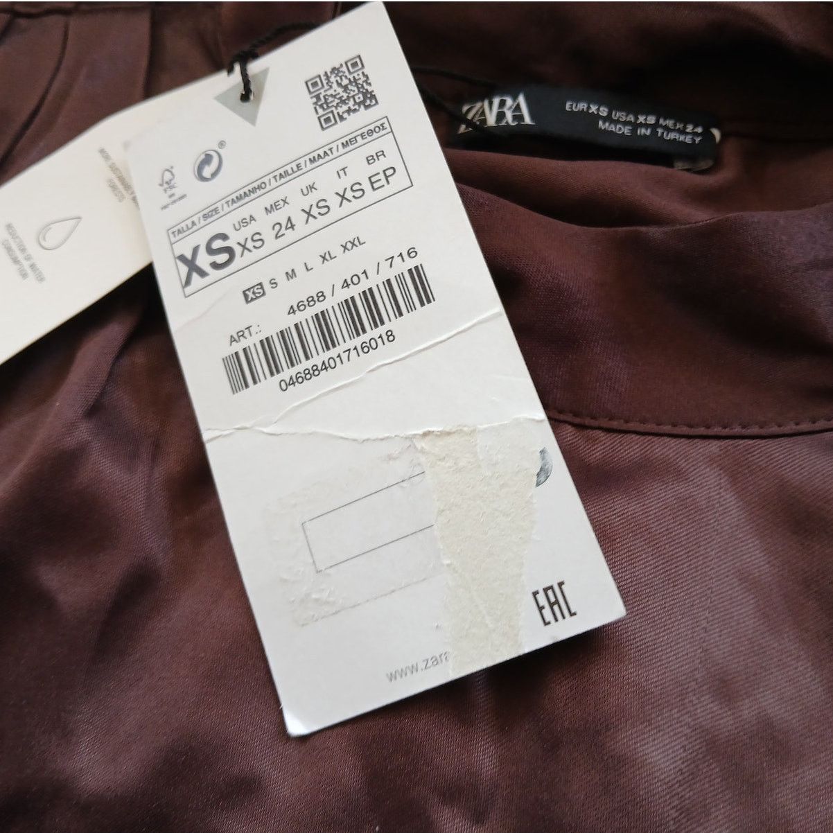 Zara Zara Brown High Collar One Sleeve Crop Top - Size XS - NWT Size XS / US 0-2 / IT 36-38 - 2 Thumbnail