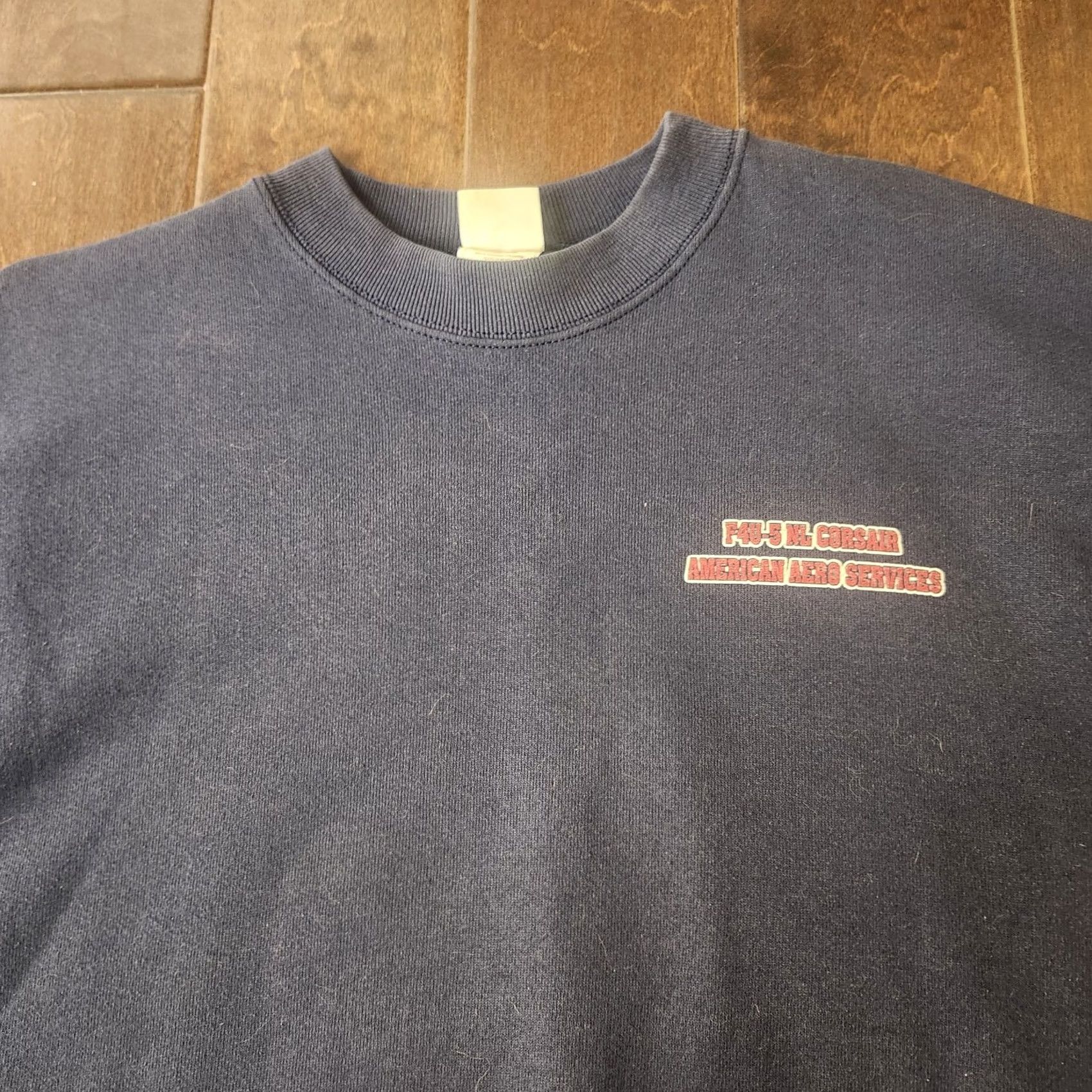 Fruit Of The Loom F4U Corsair Sweatshirt XL Navy Graphic Print USA Planes Aircraft Mens Regular Crew Neck Cotton Blend Pullover Fruit of the Loom Size US XL / EU 56 / 4 - 6 Thumbnail