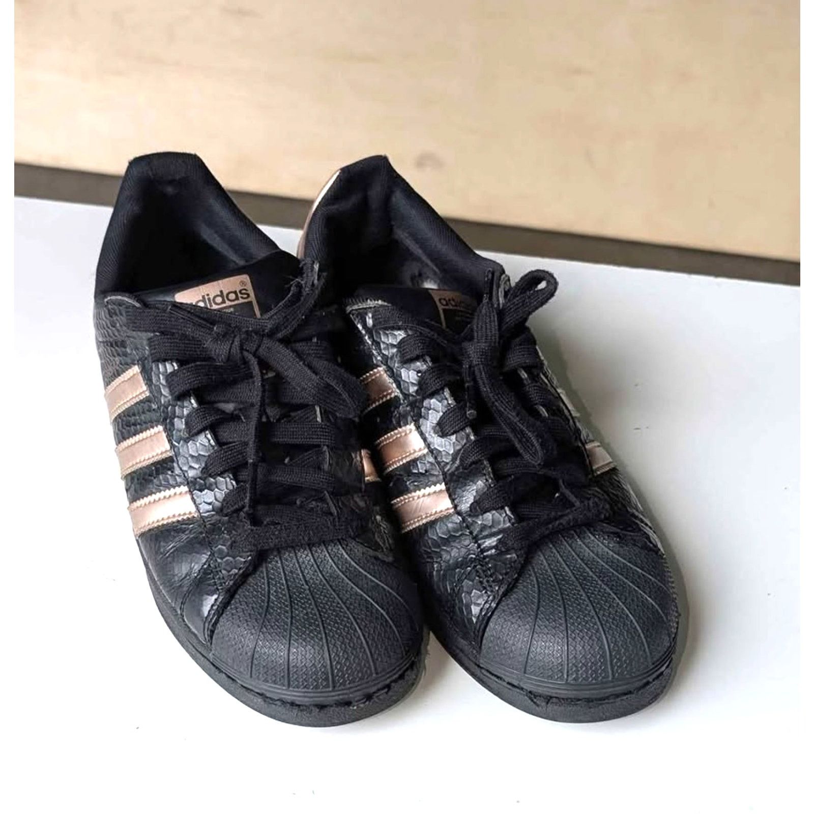 Adidas Adidas Superstar Black and Rose Gold Women's Size 10 | Grailed