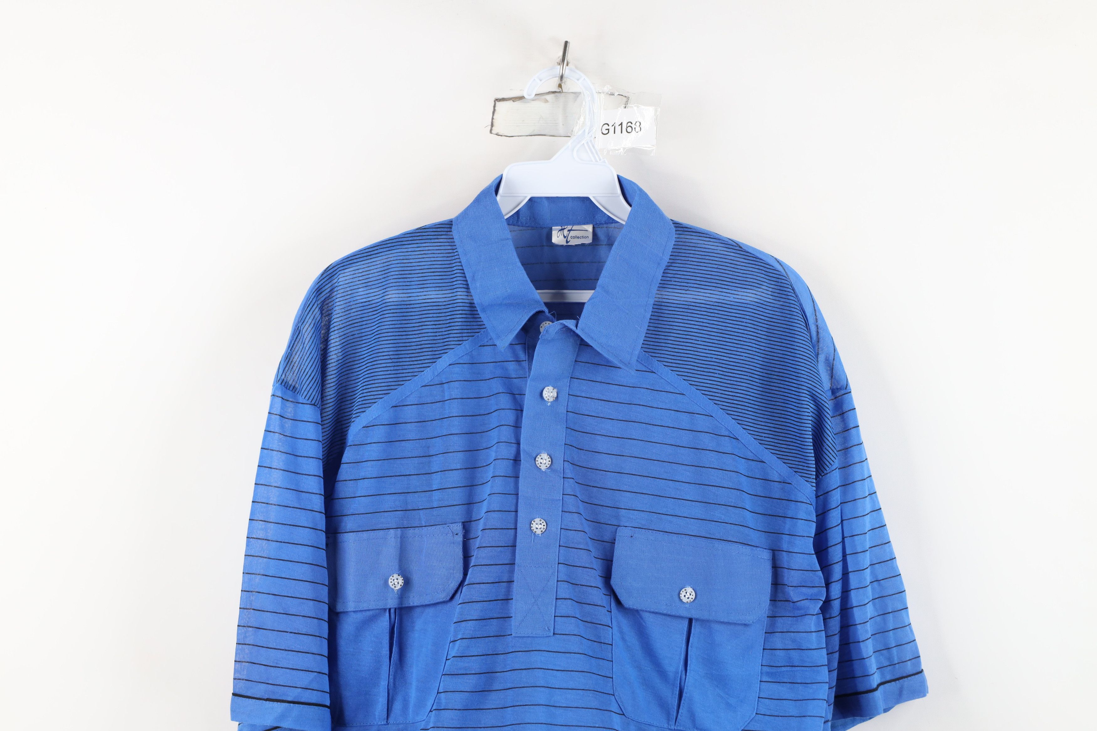 Vintage Vintage 90s Streetwear Paper Thin Striped Collared Golf Polo Size US L / EU 52-54 / 3 - 2 Thumbnail