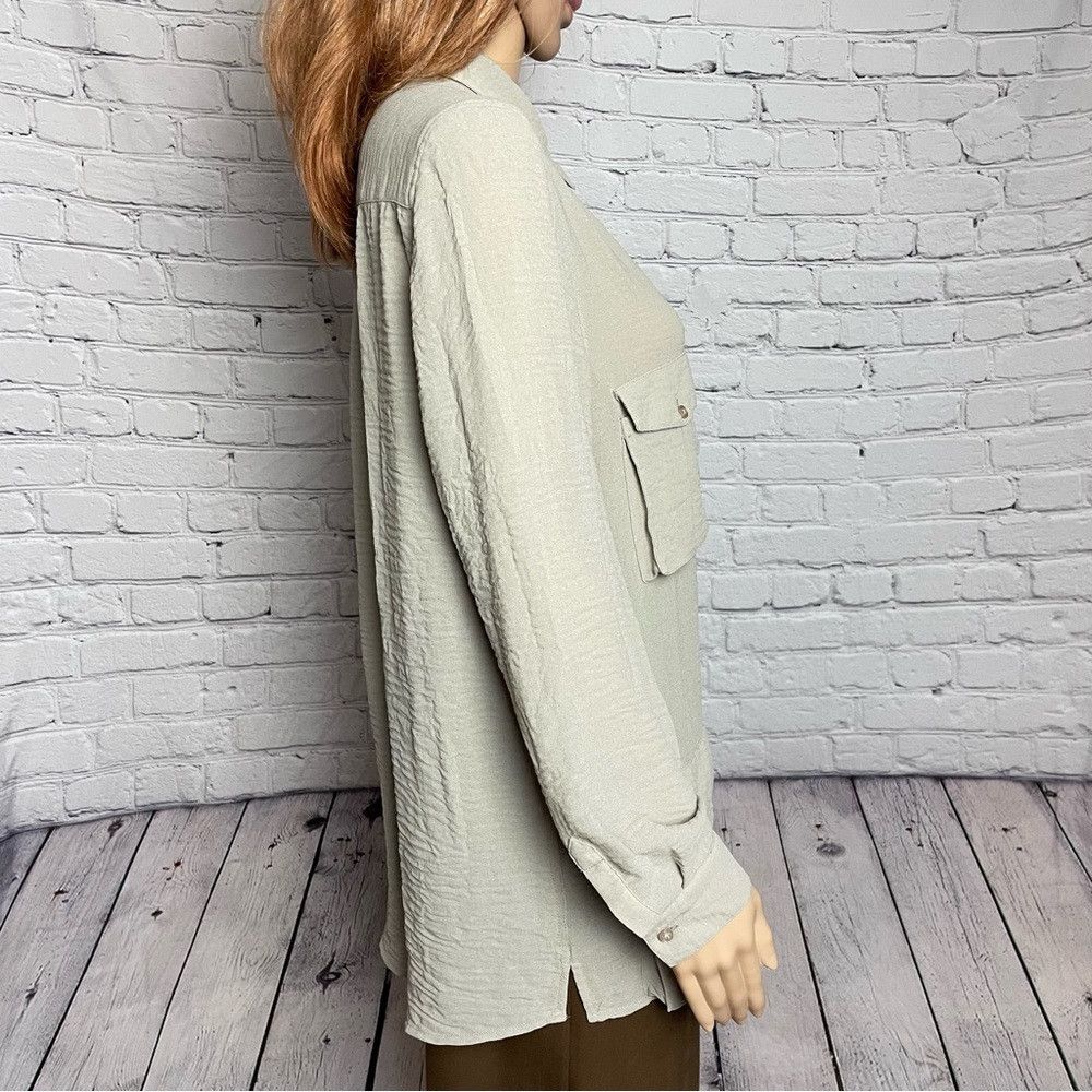 Cheap Monday Cheap Monday Grey Wrinkled Long Sleeve Shirt Size M Size M / US 6-8 / IT 42-44 - 3 Thumbnail