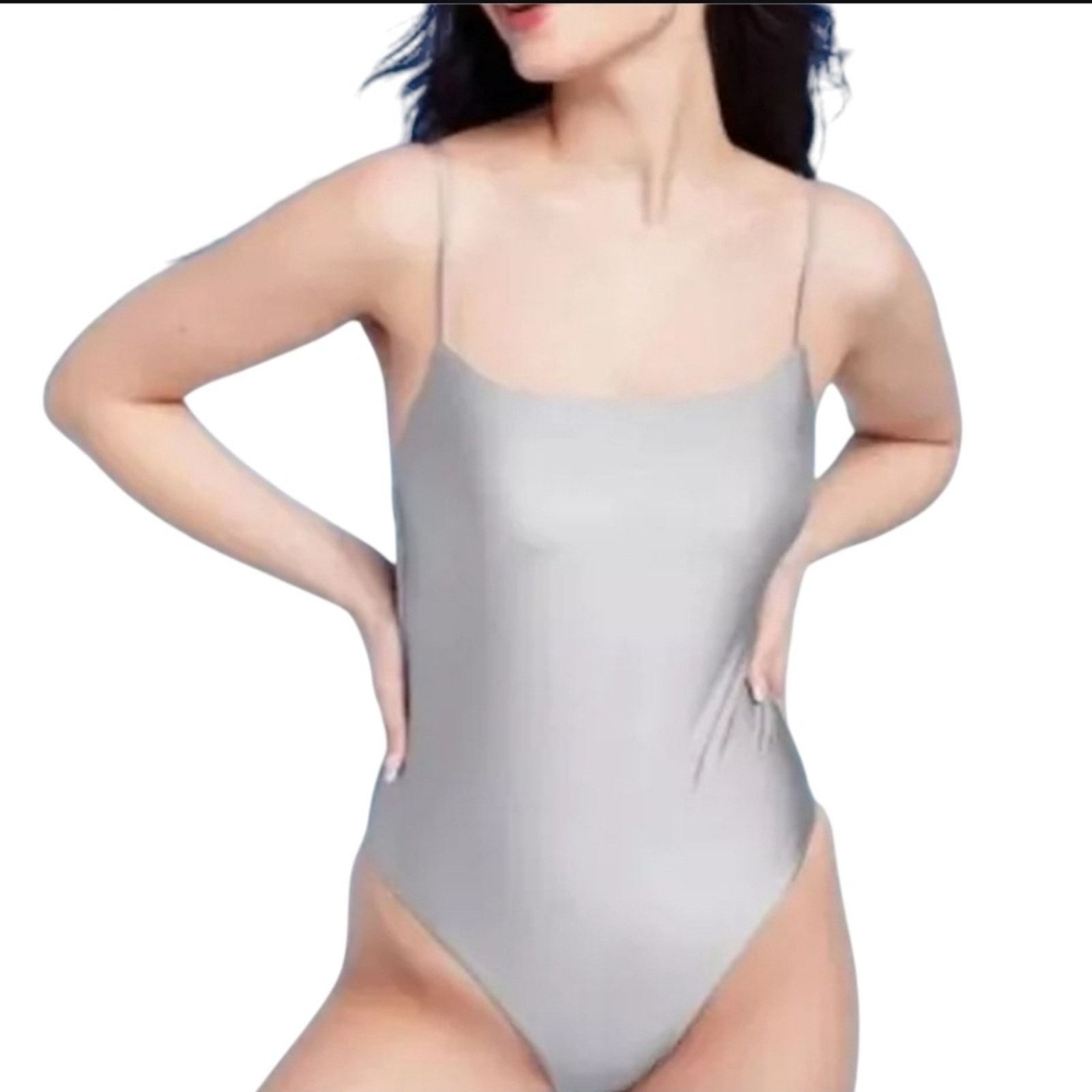 The Unbranded Brand Shade & Shore Silver Color One Piece Women Swimsuit M 8-10 Size ONE SIZE - 1 Thumbnail