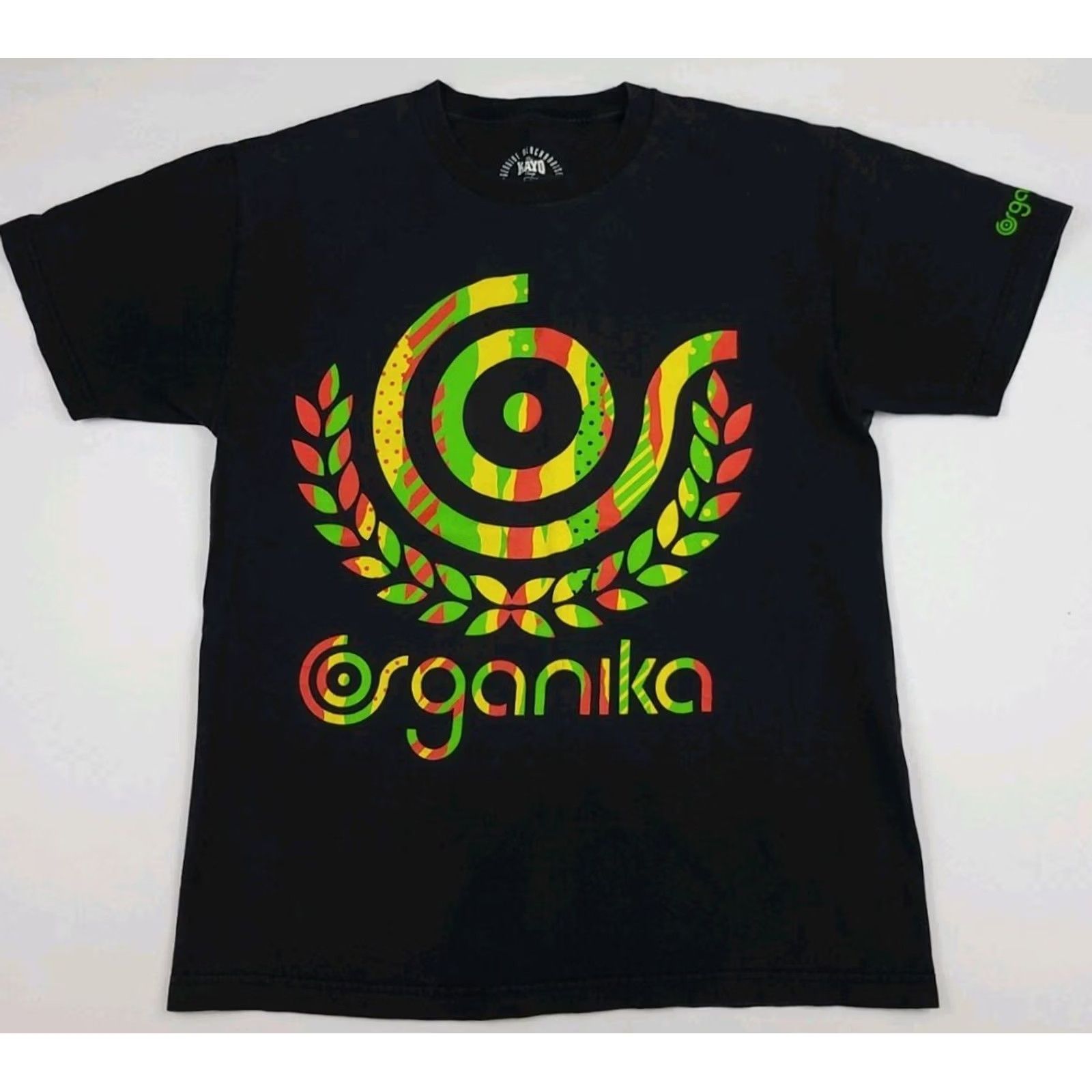 Logo 7 VINTAGE Kayo Organika Logo Print T Shirt Skateboarding Men L Black Crew Neck Short Sleeve Rasta 90s 2000s Skateboard Gear Size US L / EU 52-54 / 3 - 2 Thumbnail