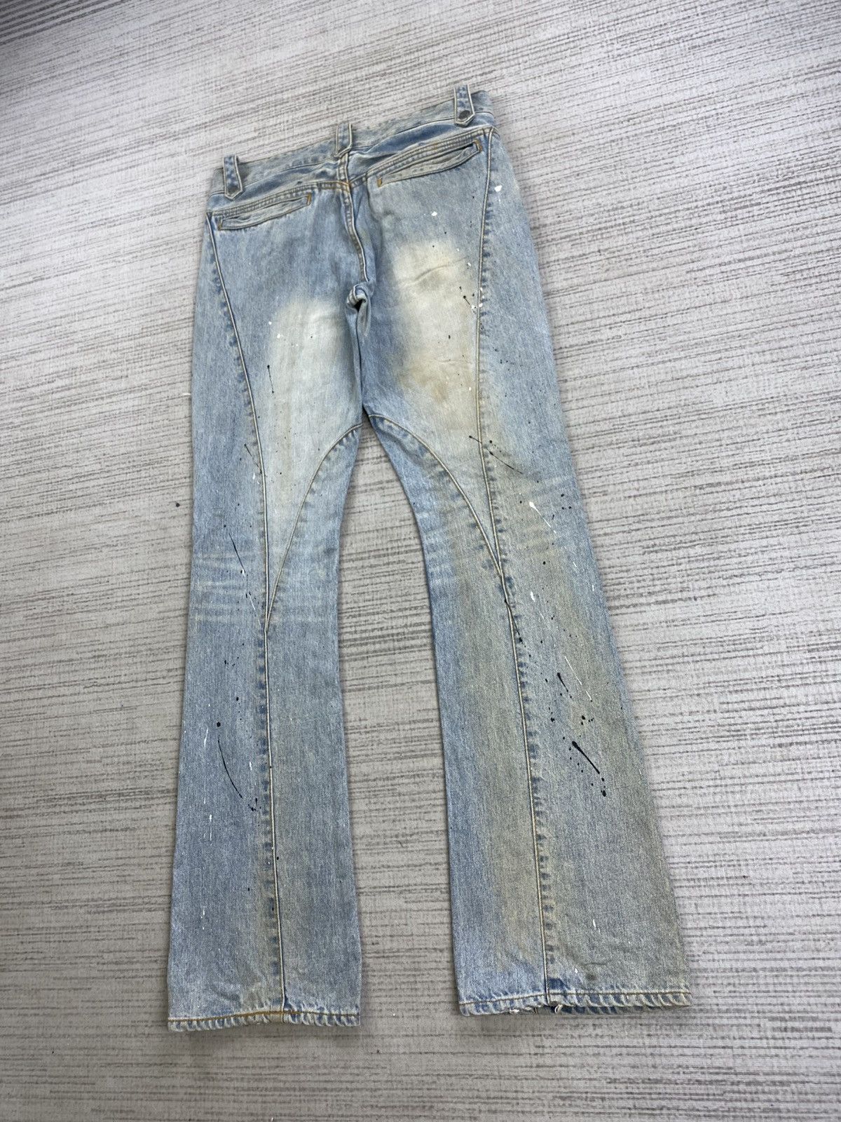 Schlussel × Vintage Vintage Flared Schlussel Distressed Blue Denim Pants Size 32" / US 10 / IT 46 - 6 Thumbnail