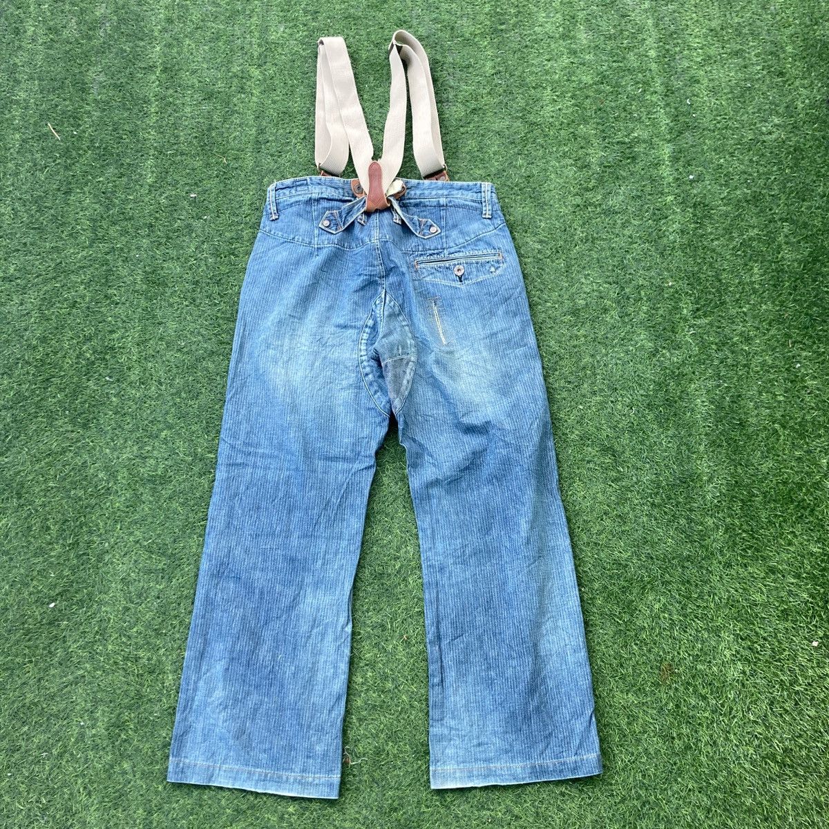 If Six Was Nine DISTRESSED BARTACK DOUBLE KNEE JEANS Size US 33 - 2 Thumbnail