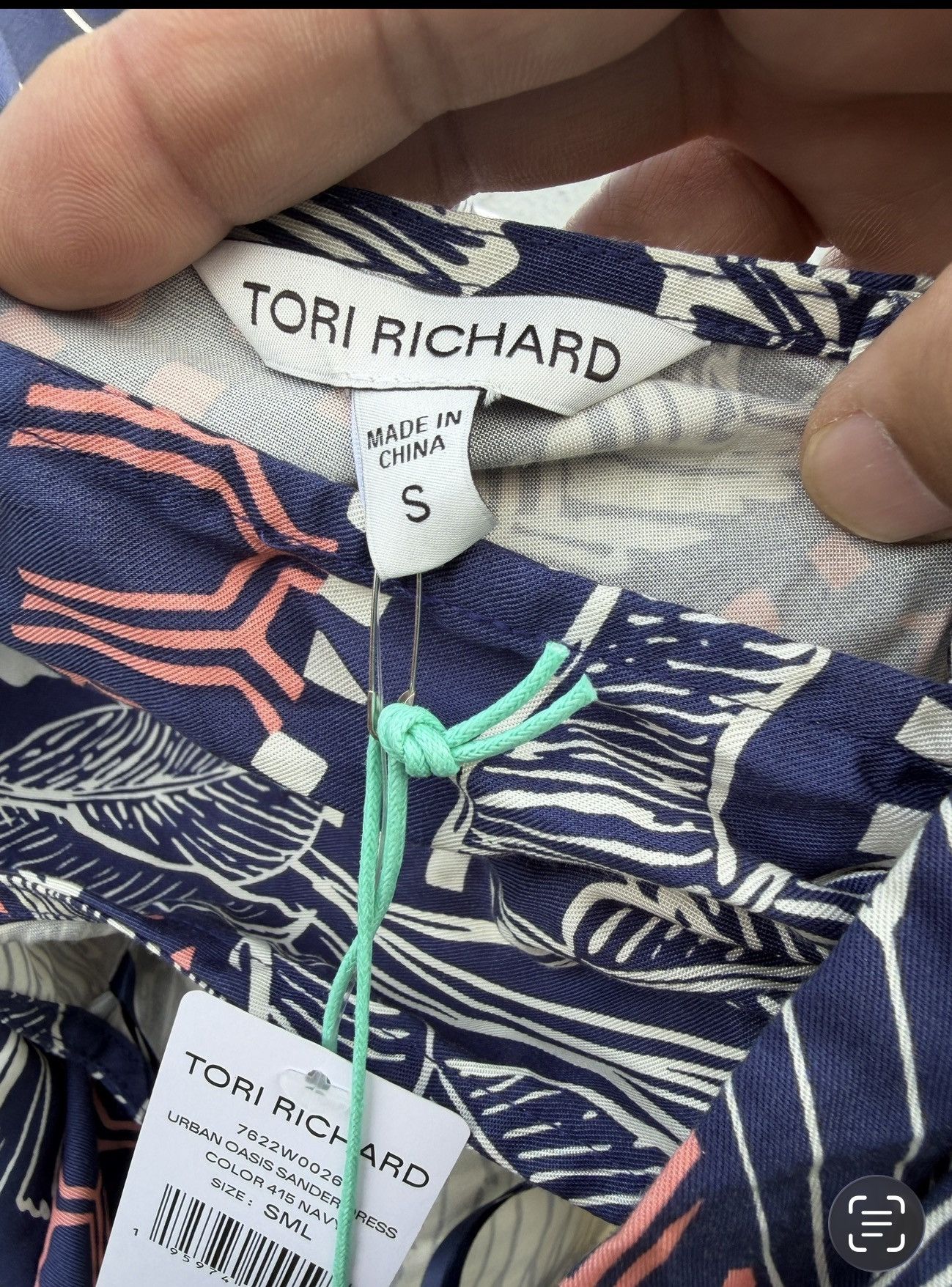 Tori Richard New Tori Richard Urban Oasis Sander Dress Navy Blue Womens S Size S / US 4 / IT 40 - 4 Thumbnail