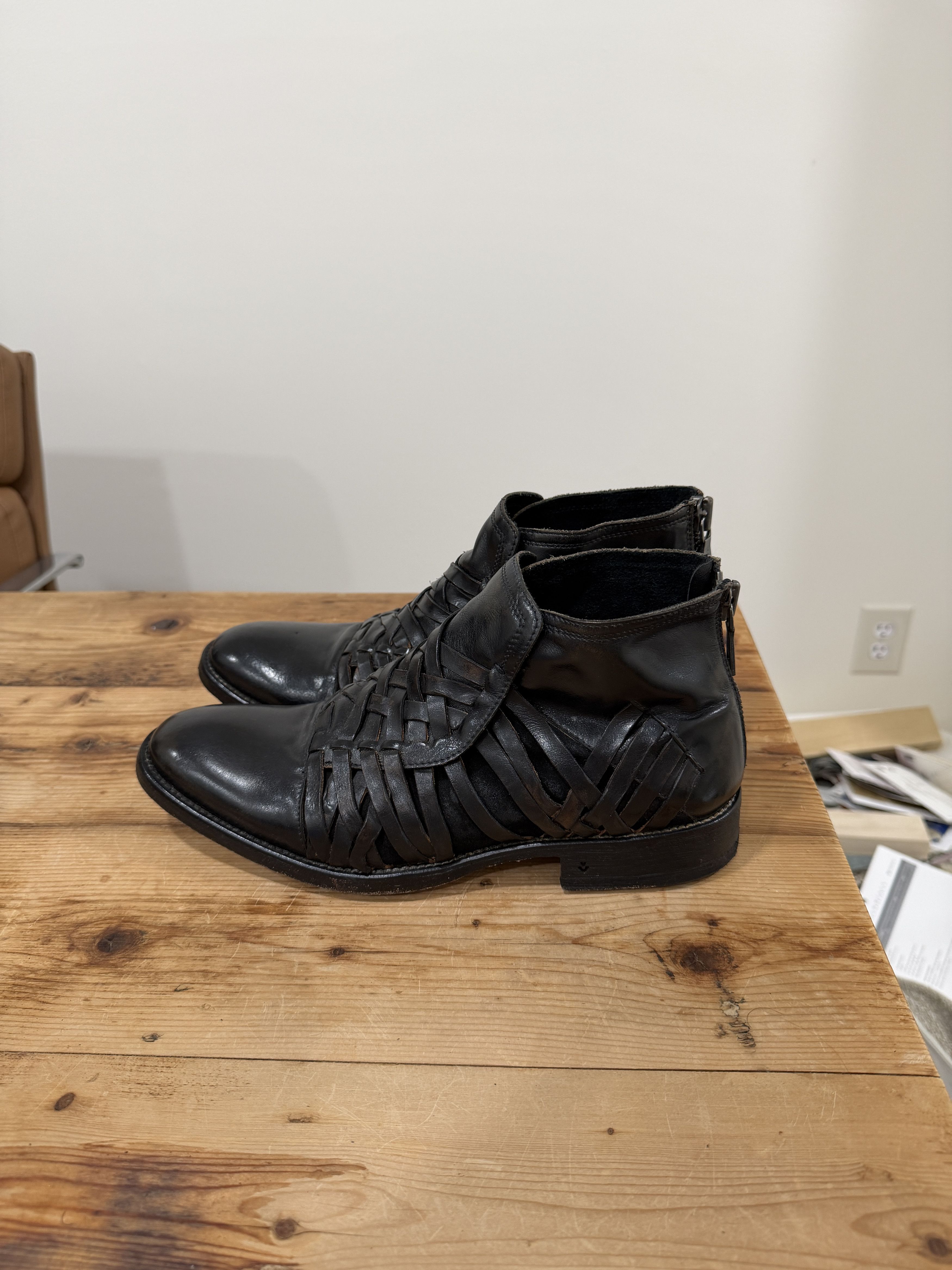 John Varvatos John Varvatos Woven Leather Boot Size US 8.5 / EU 41-42 - 1 Thumbnail