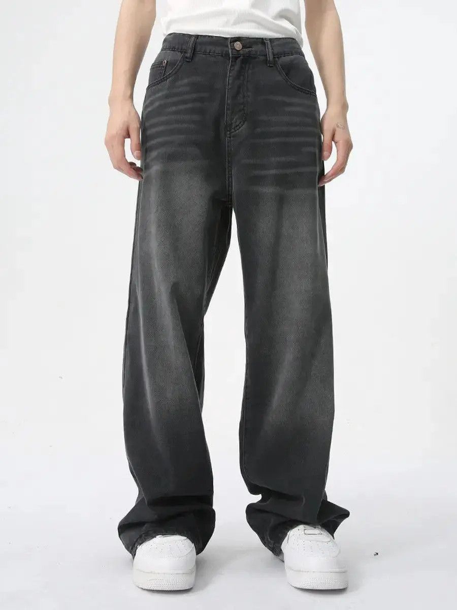 Japanese Brand Retro straight tube loose high street jeans Size US 32 / EU 48 - 2 Thumbnail
