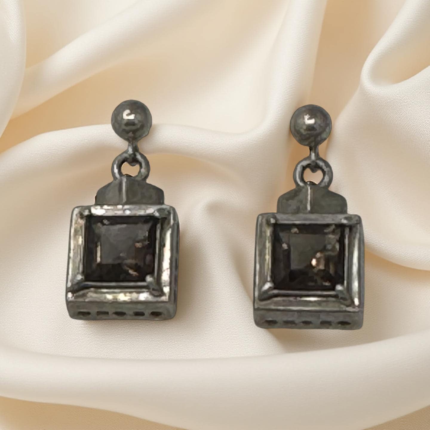Other Smoky Quartz Sterling Drop Earrings | Vintage 925 Size ONE SIZE - 1 Thumbnail