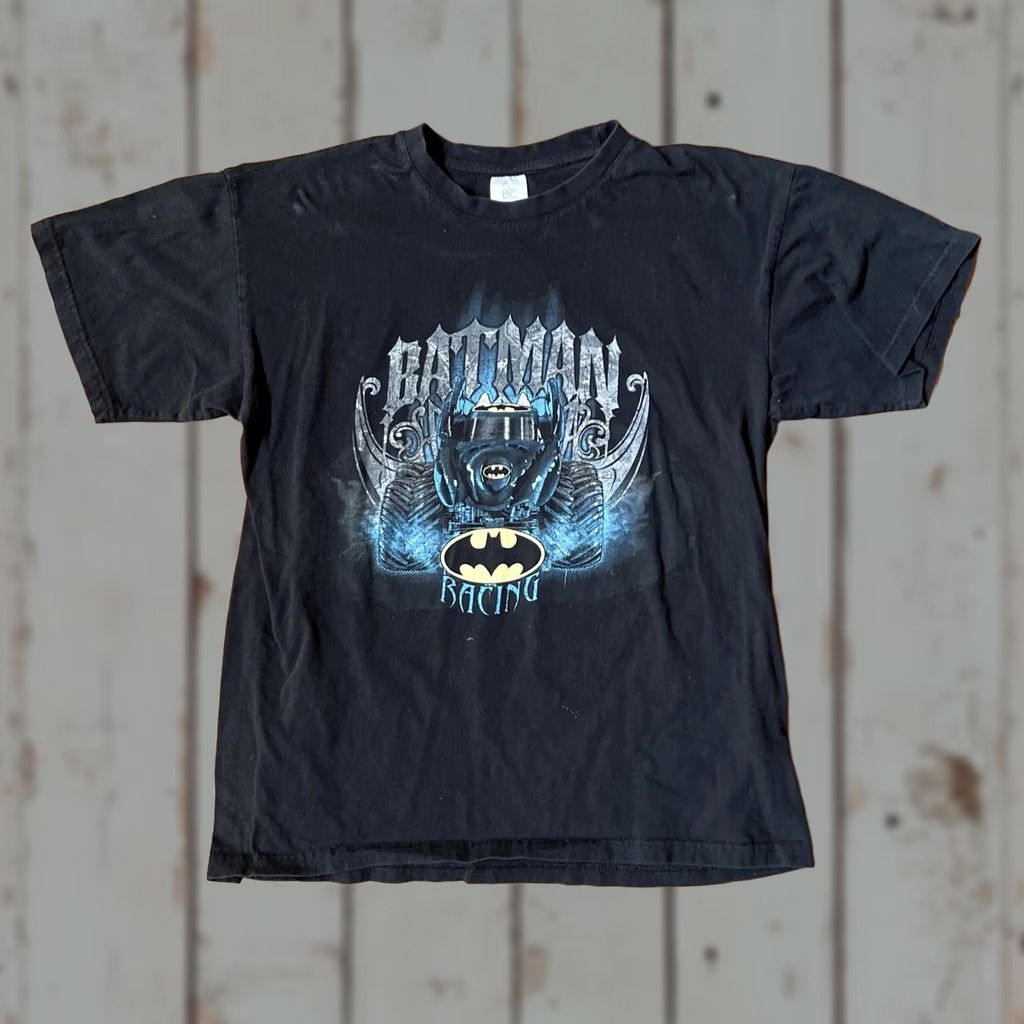 Vintage VINTAGE B&C Mens Medium Black Graphic Tee BATMAN RACING Monster Truck Tee Shirt Muskel? Size US M / EU 48-50 / 2 - 1 Thumbnail