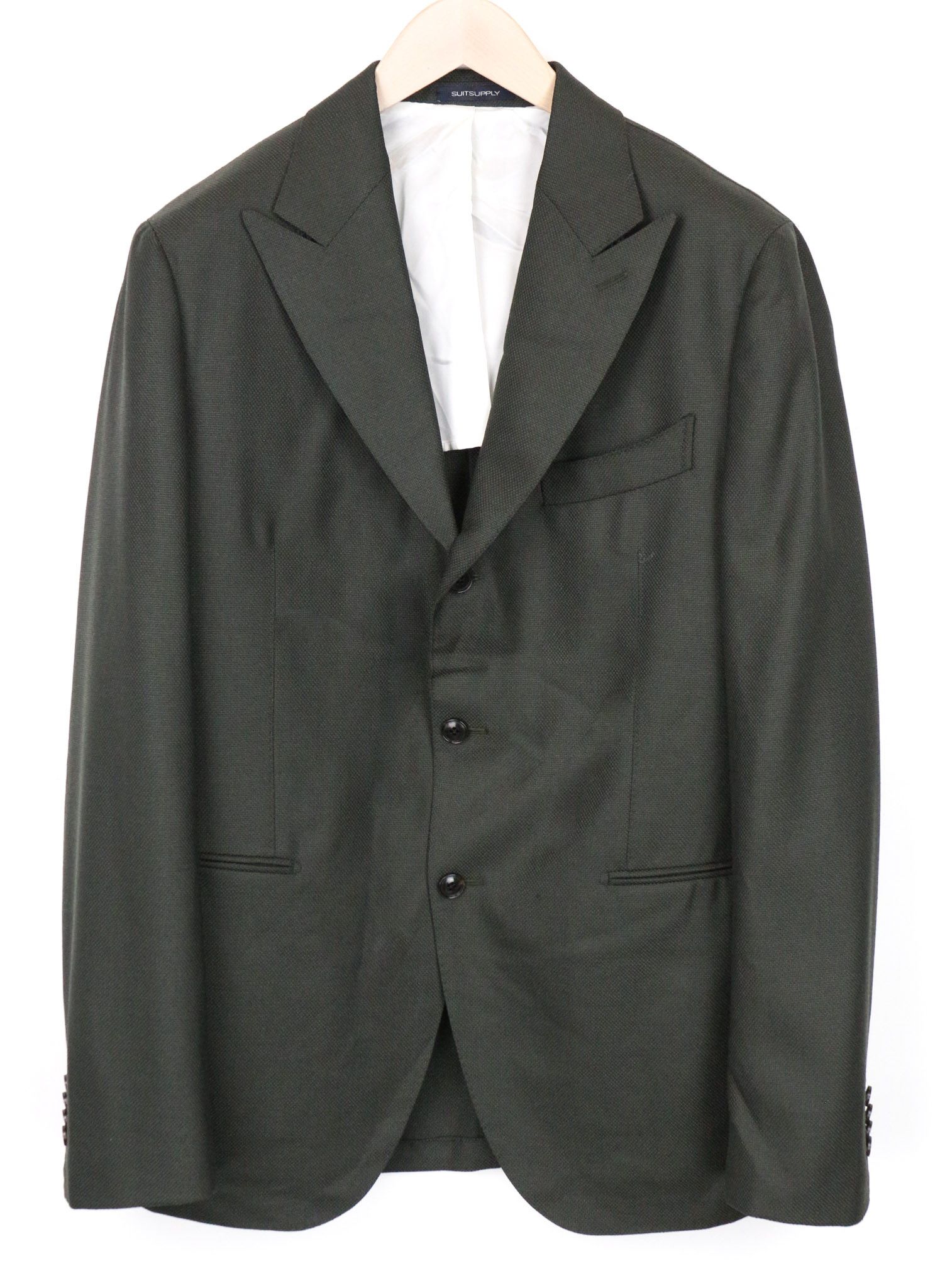 image of Suitsupply La Spalla Uk44R Green Formal Wool Double Vent Blazer 71699, Men's