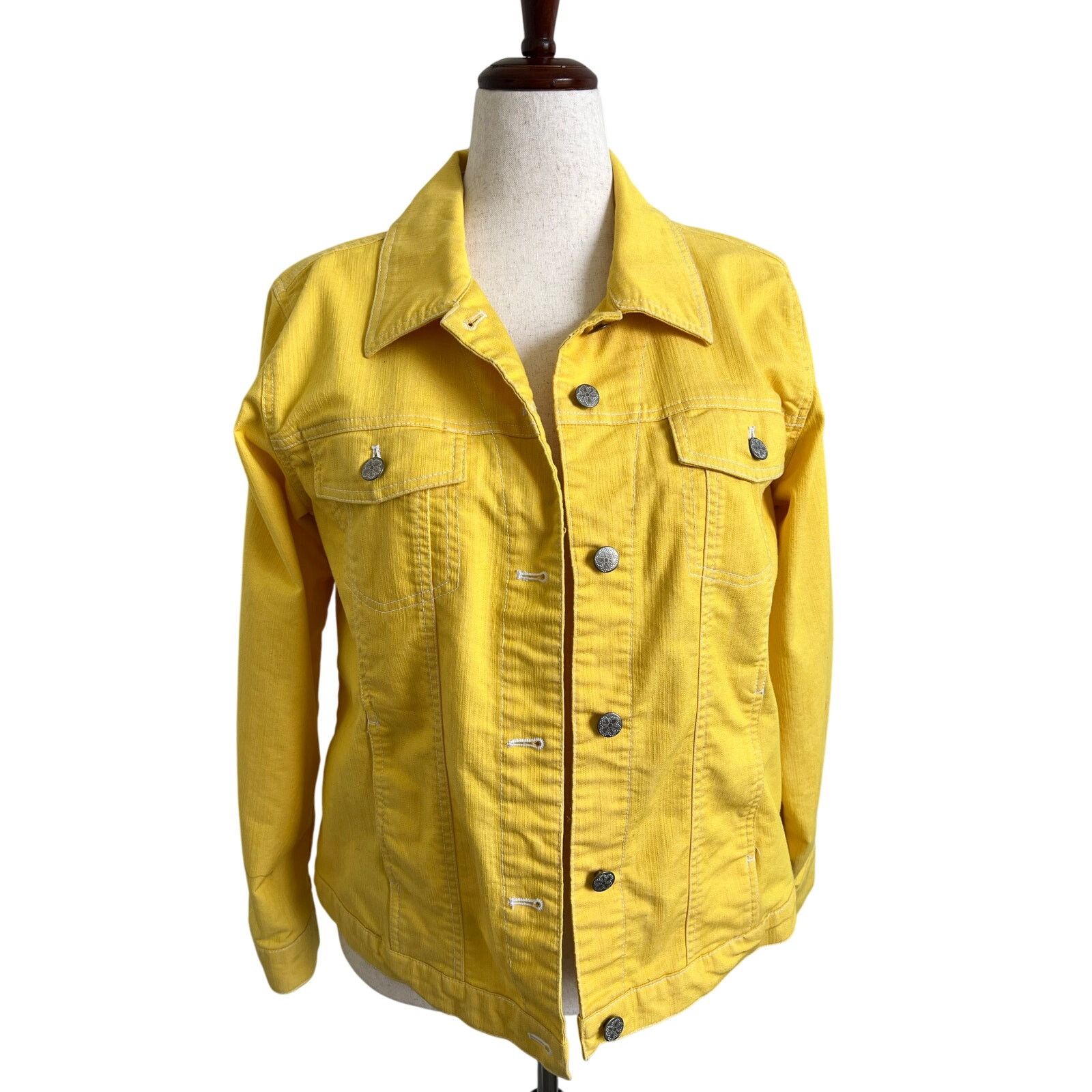 Denim & Co. D & Co Denim & Company Yellow Denim Jacket Large Size L / US 10 / IT 46 - 1 Thumbnail