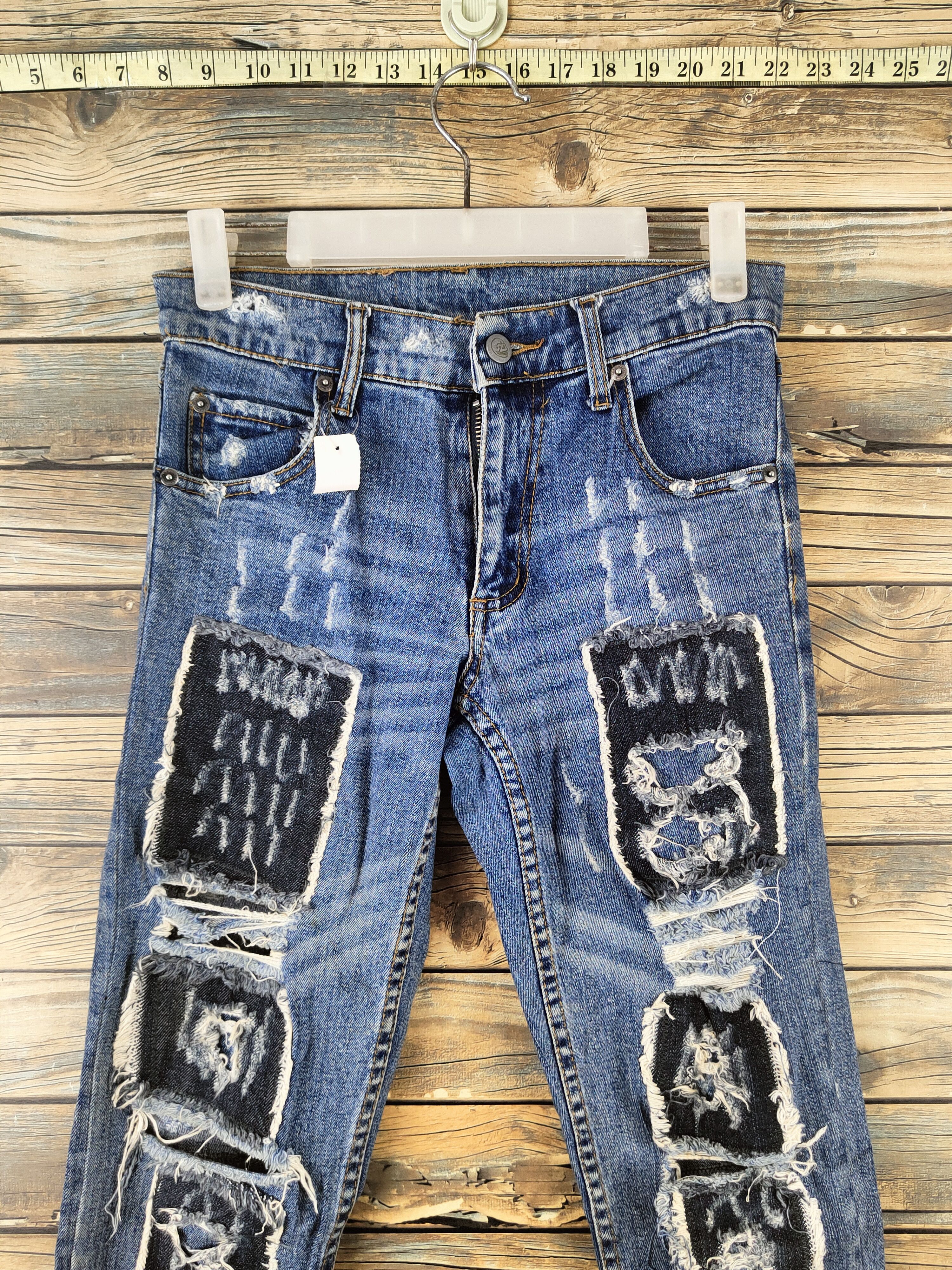 Cheap Monday DL Cheap Monday Blue Distressed Ripped Jeans #46-780 Size US 26 / EU 42 - 2 Thumbnail