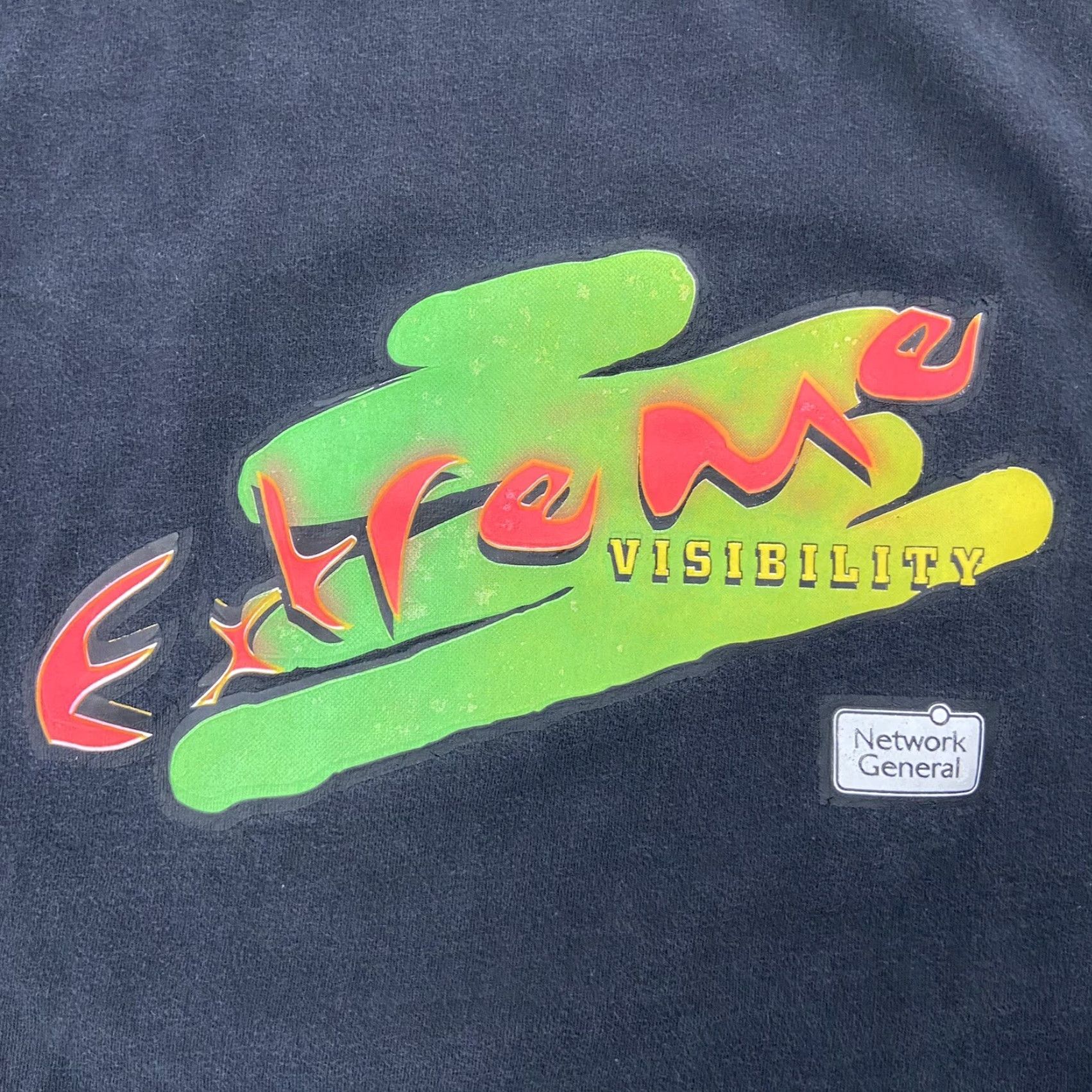 Hanes VINTAGE Hanes Extreme Visibility T-Shirt Adult XL Black Solid Graphic 90s Mens Size US XL / EU 56 / 4 - 4 Thumbnail