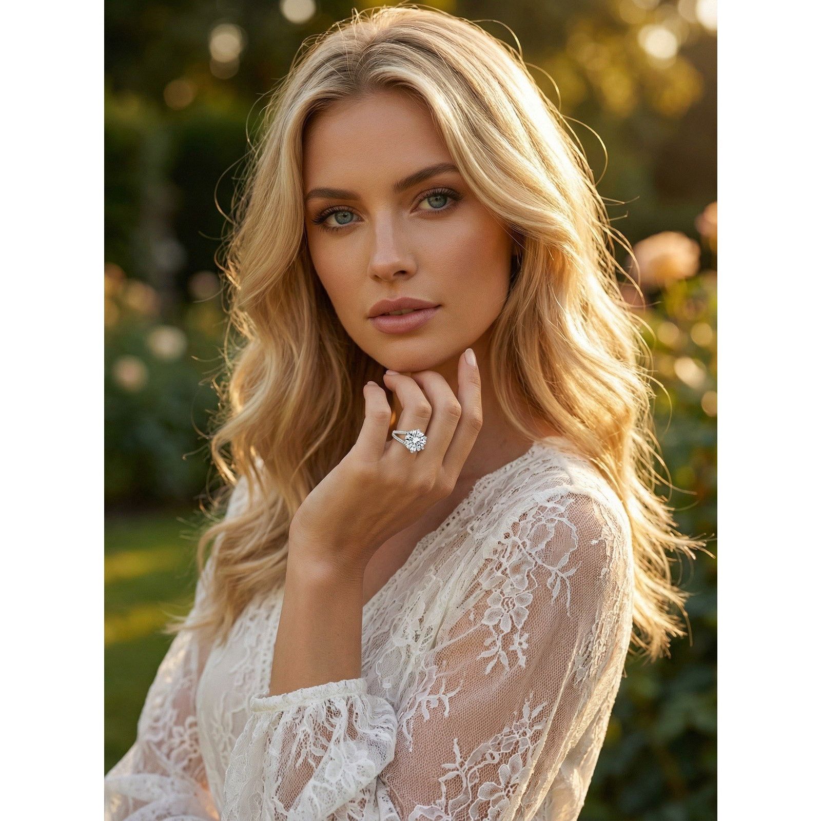 & Other Stories Moissanite Engagement Ring Solitaire 925S Silver 3CT Onesize Size ONE SIZE - 5 Thumbnail