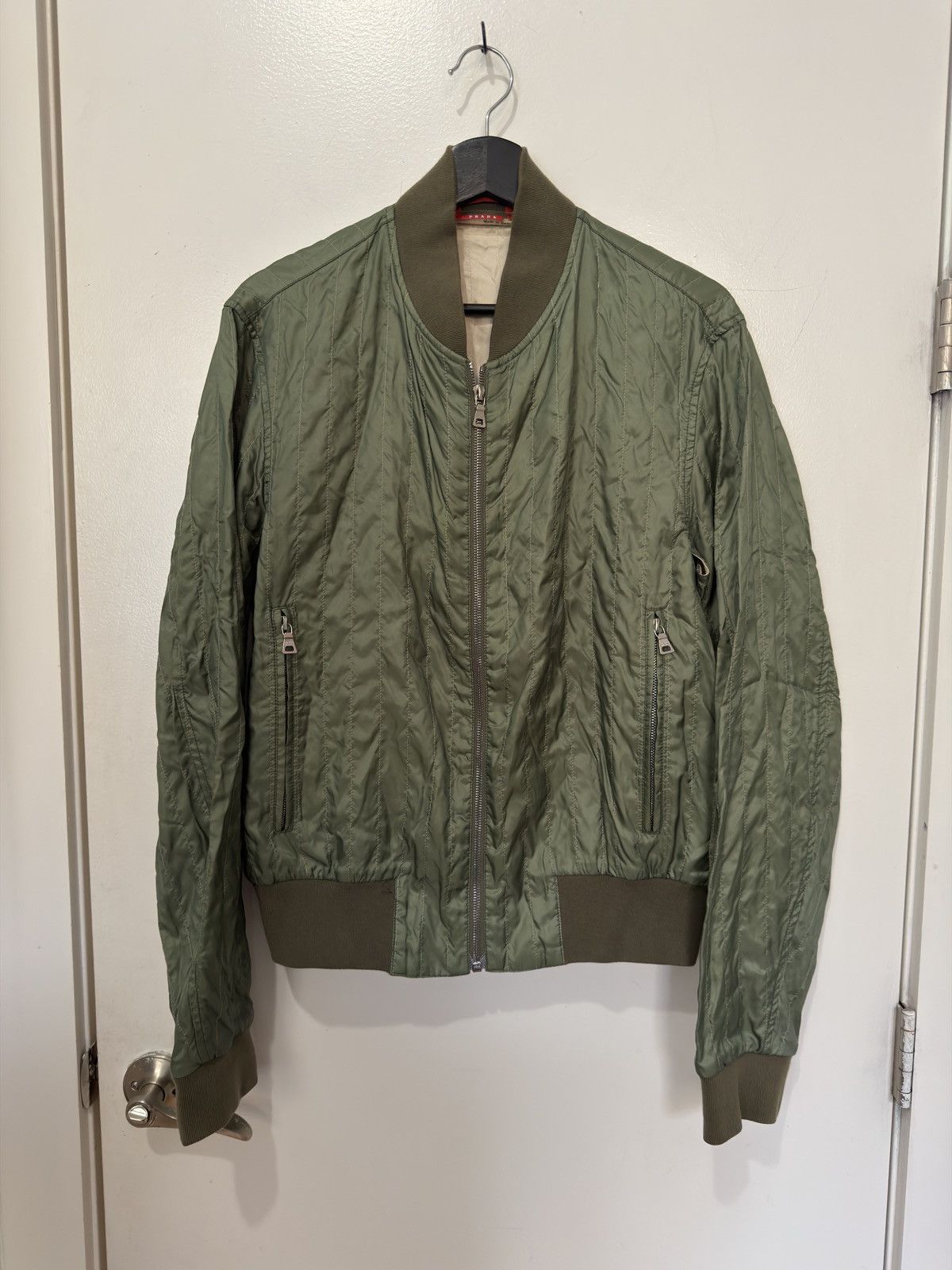 Prada Olive Quilted Liner-Bomber Size US M / EU 48-50 / 2 - 1 Thumbnail