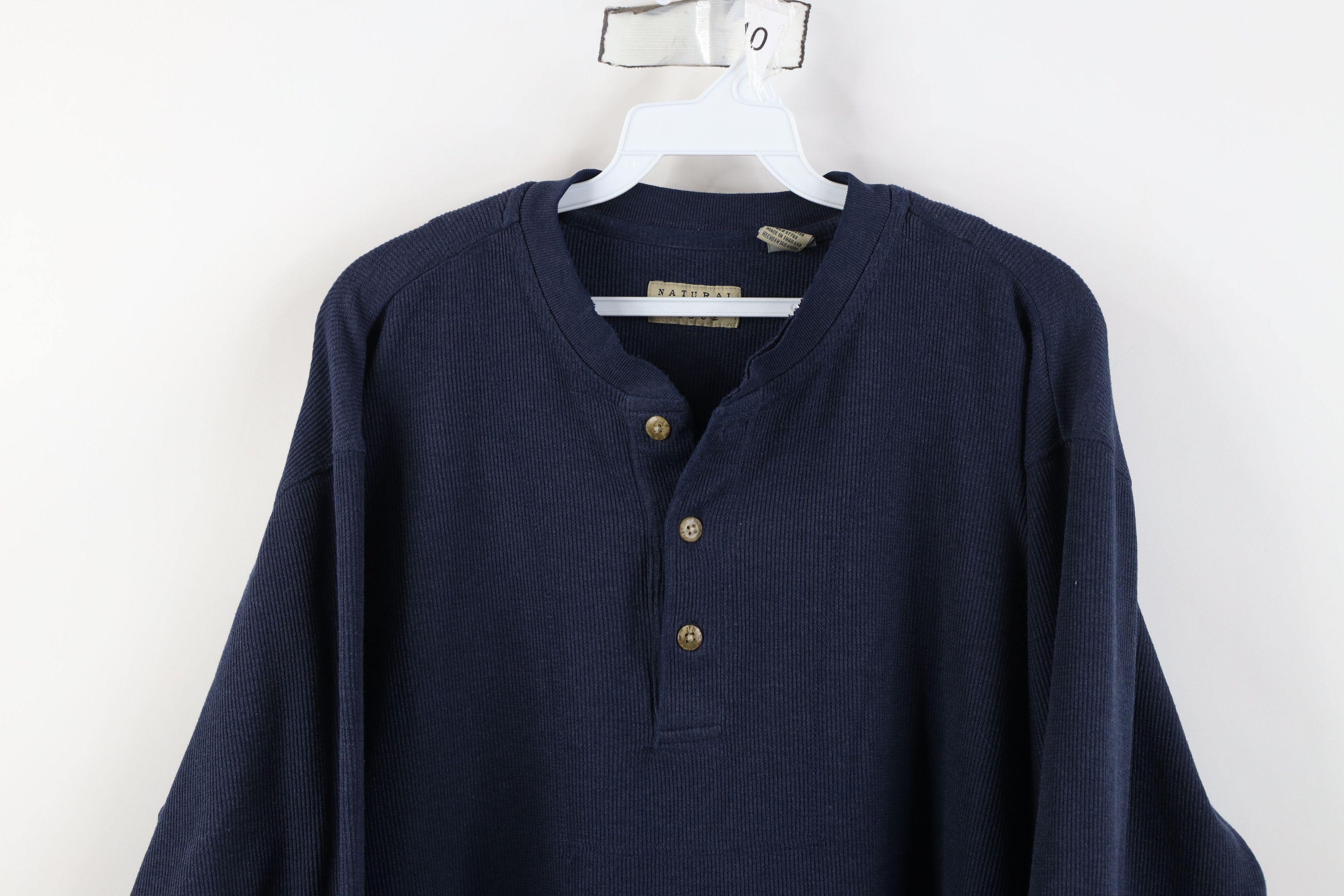 Vintage Vintage 90s Streetwear Thermal Ribbed Knit Henley T-Shirt Size US L / EU 52-54 / 3 - 2 Thumbnail