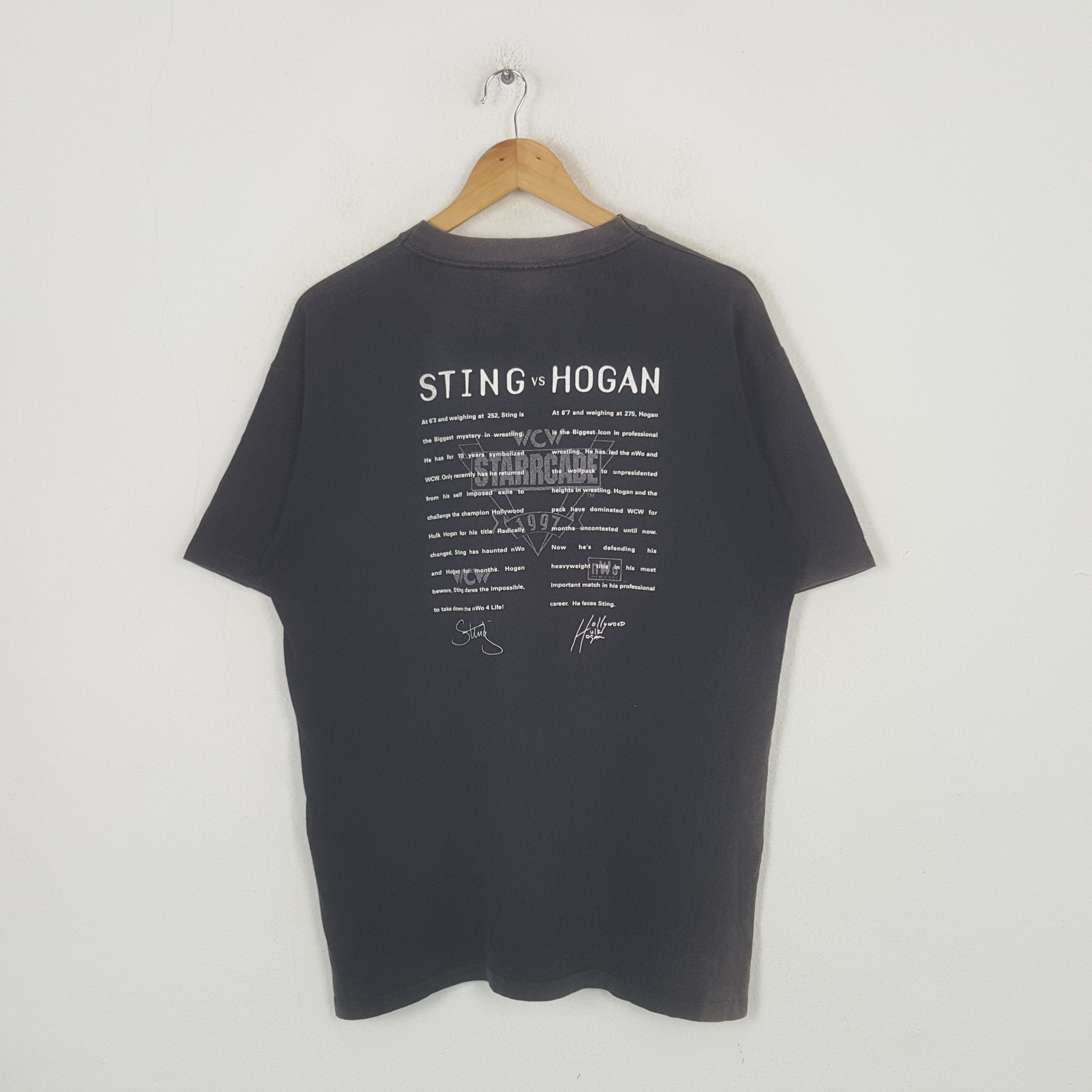 WCW/nWo Vintage WCM Sting VS Hogan Starrcade 1997 Tshirt RR26 Size US L / EU 52-54 / 3 - 3 Thumbnail