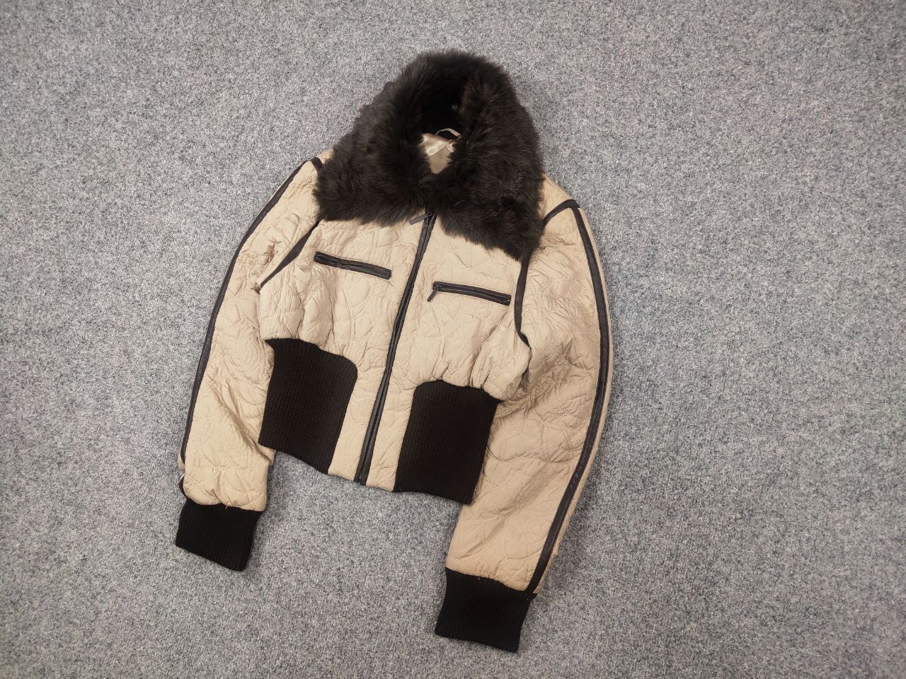 If Six Was Nine Vintage Y2K Cropped Faux Fur Zip Jacket Y2K LGB JPG Style Size L / US 10 / IT 46 - 3 Thumbnail