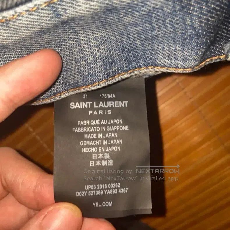 Saint Laurent Paris Saint Laurent Paris Faded Washed Cut-Out Denim Jeans Size Size US 30 / EU 46 - 5 Thumbnail