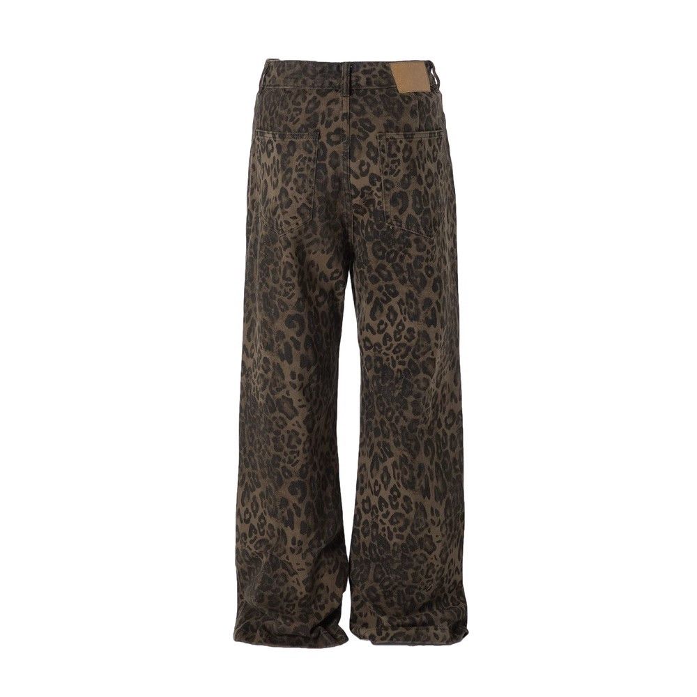 Japanese Brand × Jean Vintage washed distressed cool leopard camouflage jeans y2k Size US 34 / EU 50 - 1 Thumbnail