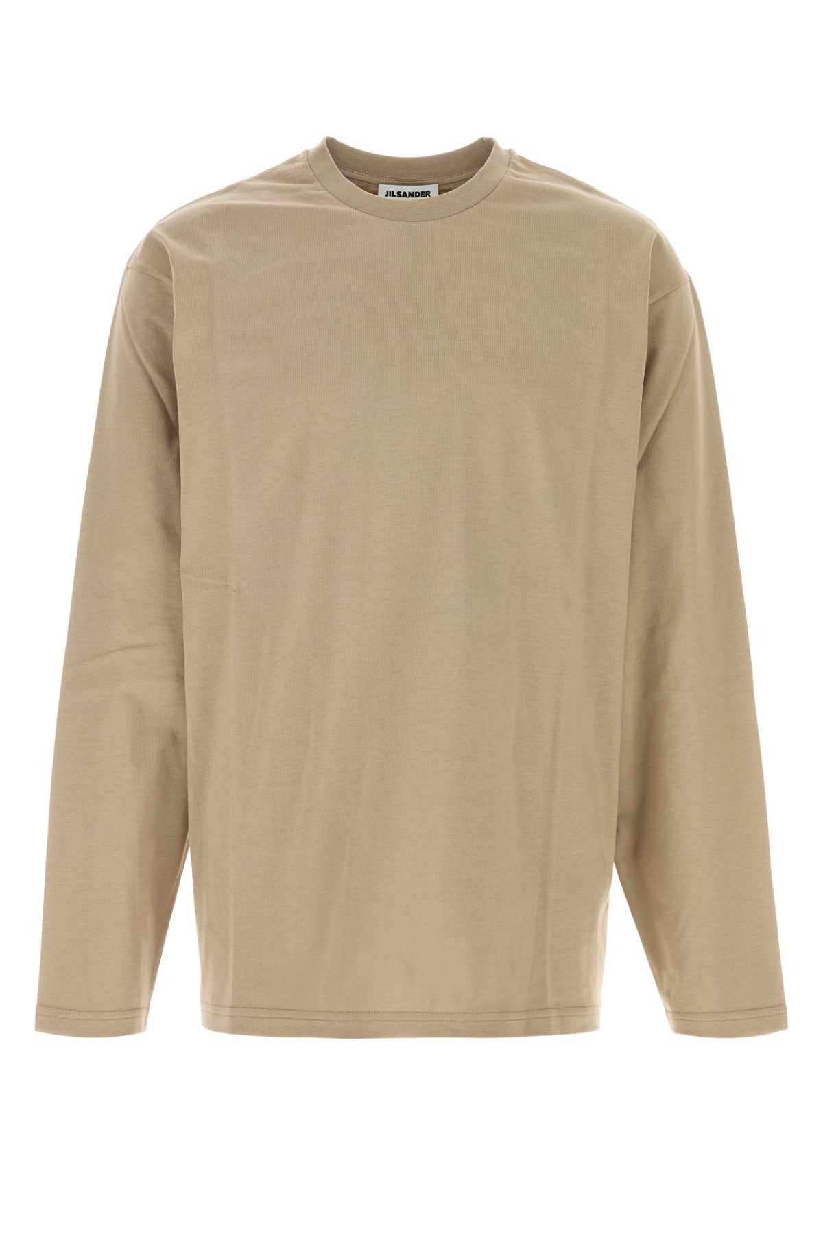 Jil Sander Camel Cotton T-Shirt Size US XL / EU 56 / 4 - 1 Thumbnail