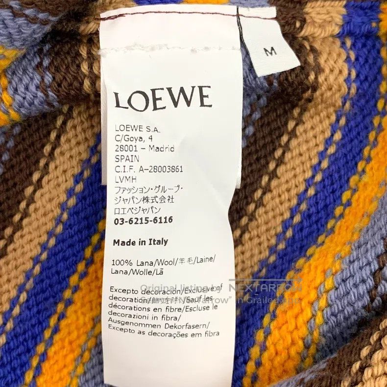 Loewe Loewe Color-blocked striped logo embroidered wool single-b Size M / US 6-8 / IT 42-44 - 6 Thumbnail