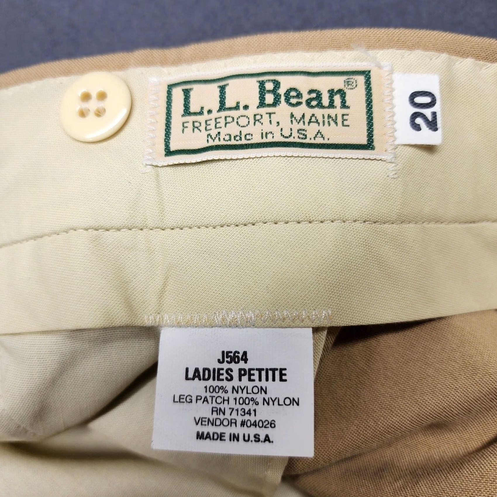 Vintage VINTAGE L.L. Bean Brush Pants Khaki Green Womens 20 Petite Hunting J564 USA NEW Size 42" / US 20 - 3 Thumbnail