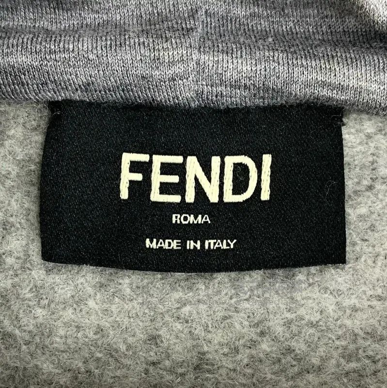 Fendi Fendi Gray Cotton Men's Hoodie with Logo . Size US S / EU 44-46 / 1 - 6 Thumbnail