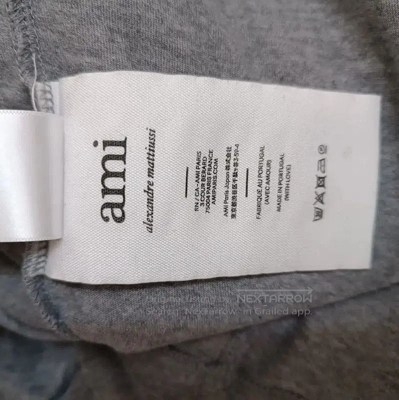 AMI AMI Gray Women's T-Shirt with Heart Logo . Size M / US 6-8 / IT 42-44 - 7 Thumbnail