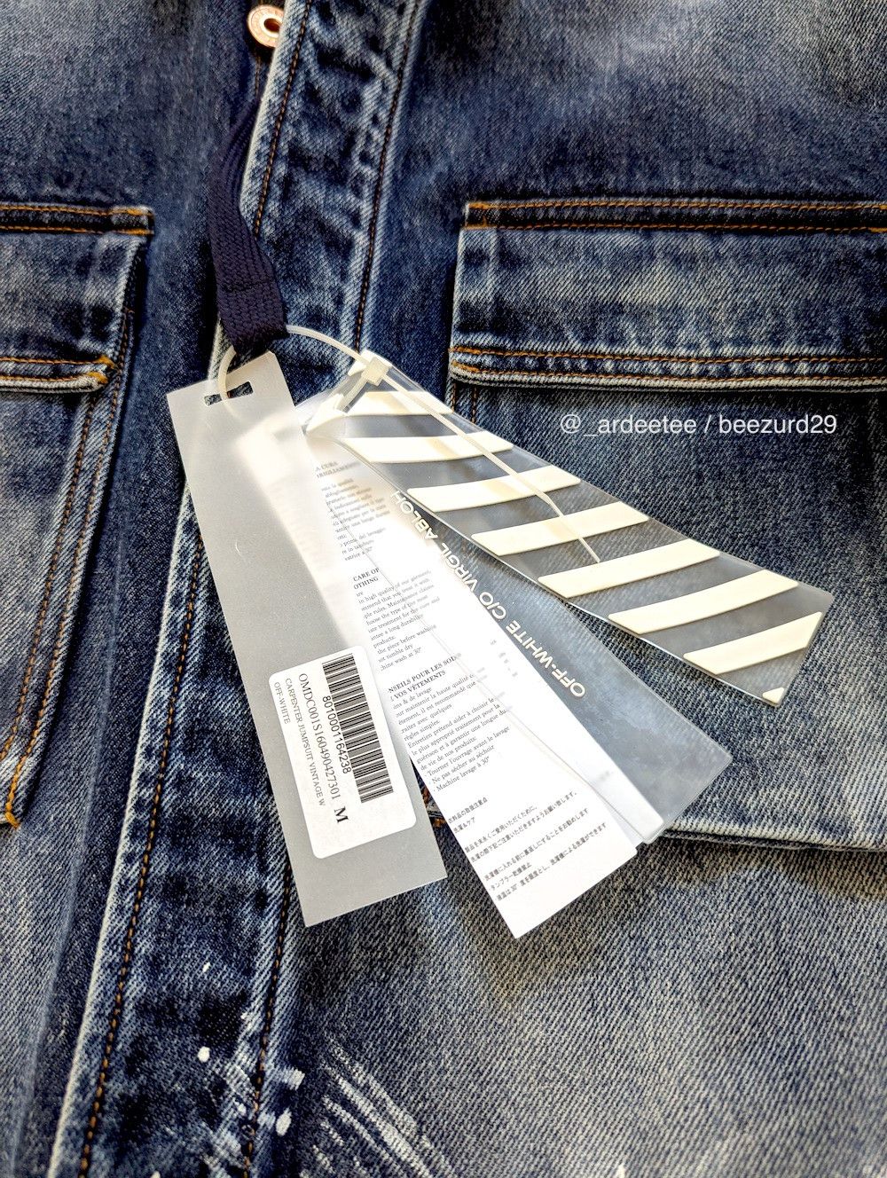 Off-White *NEW* VIRGIL ABLOH SS16 PAINTED CARPENTER DENIM JUMPSUIT Size US 32 / EU 48 - 11 Thumbnail