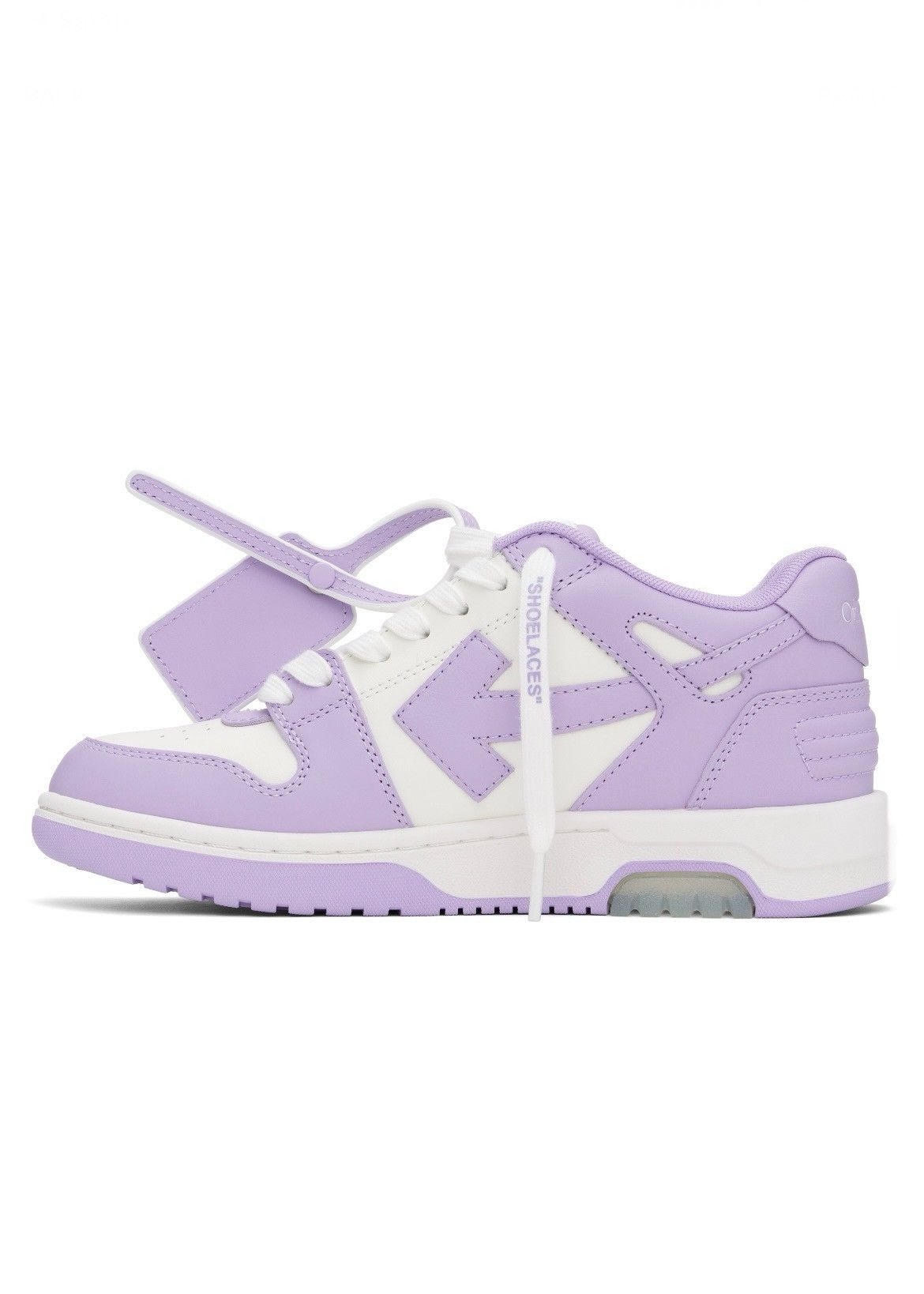 Off-White Off-White Out Of Office Calf Leather Sneakers White/Purple Size US 10 / IT 40 - 3 Thumbnail