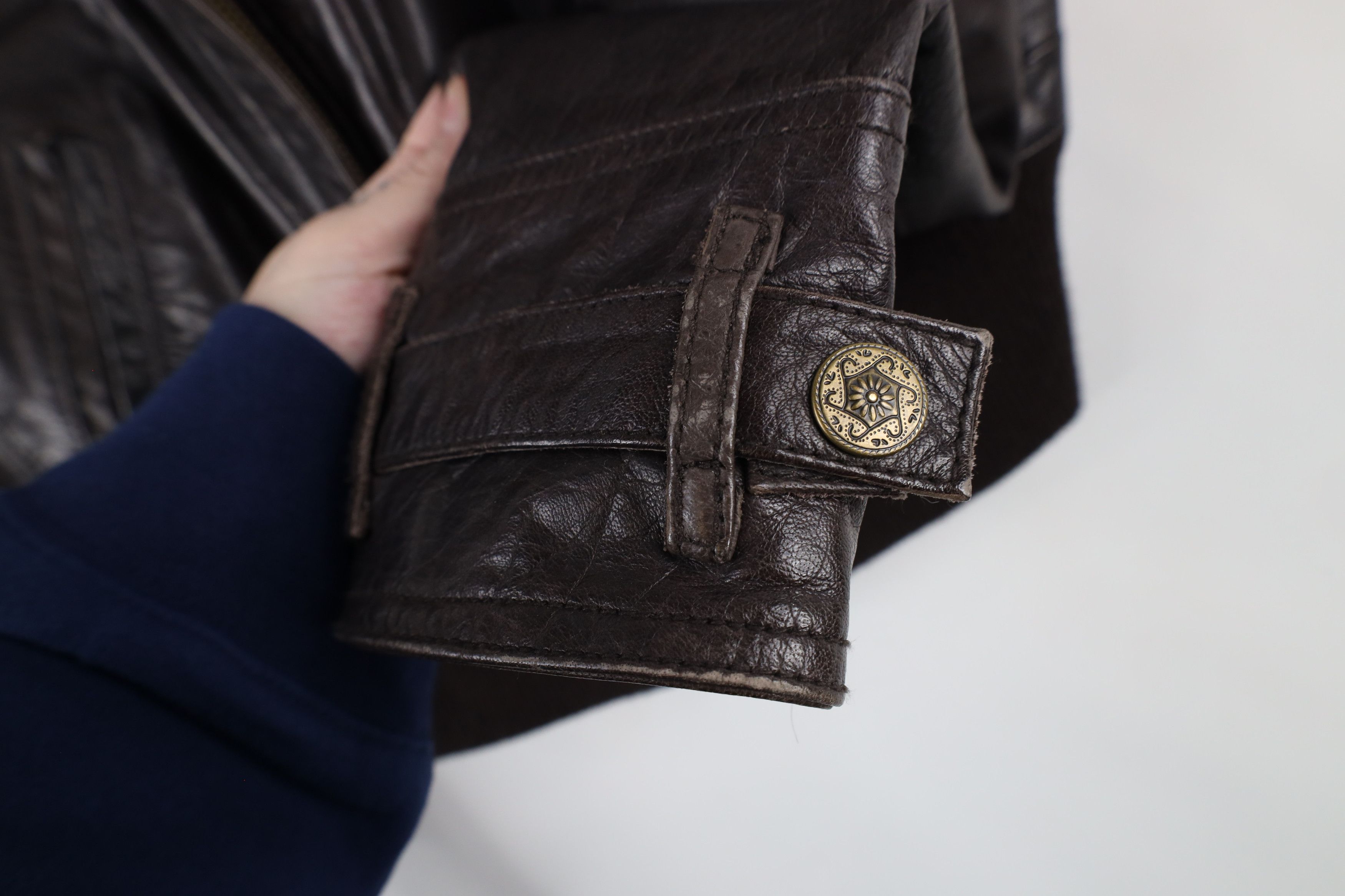 Vintage Vintage 90s Streetwear Cropped Leather Motorcycle Jacket Size M / US 6-8 / IT 42-44 - 5 Thumbnail