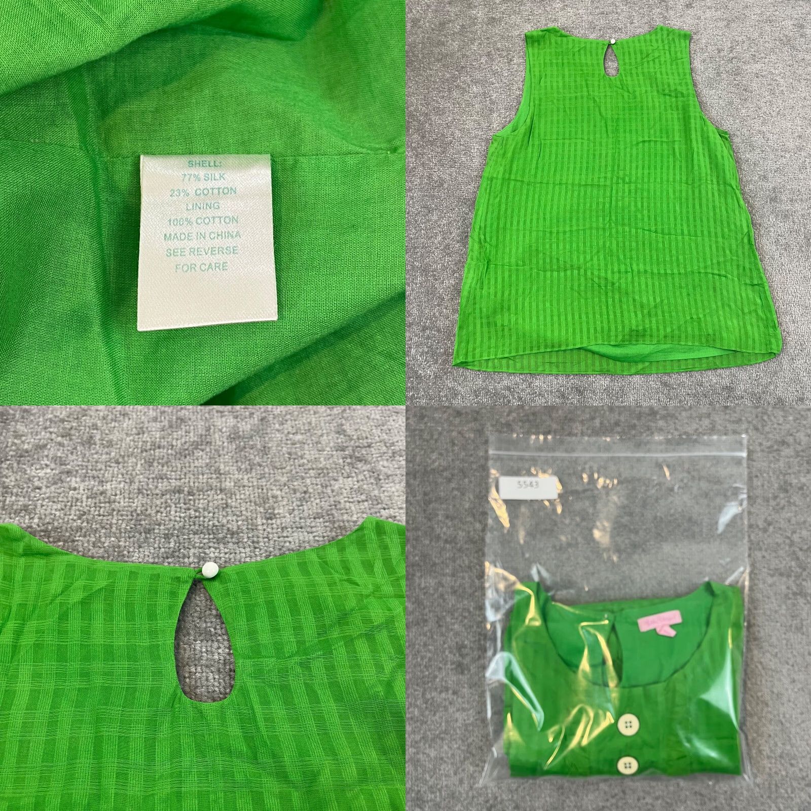Lilly Pulitzer VINTAGE Lilly Pulitzer Silk Blouse Women's Size 12 Green Striped Ruffle Button Shirt Casual Size XL / US 12-14 / IT 48-50 - 8 Thumbnail