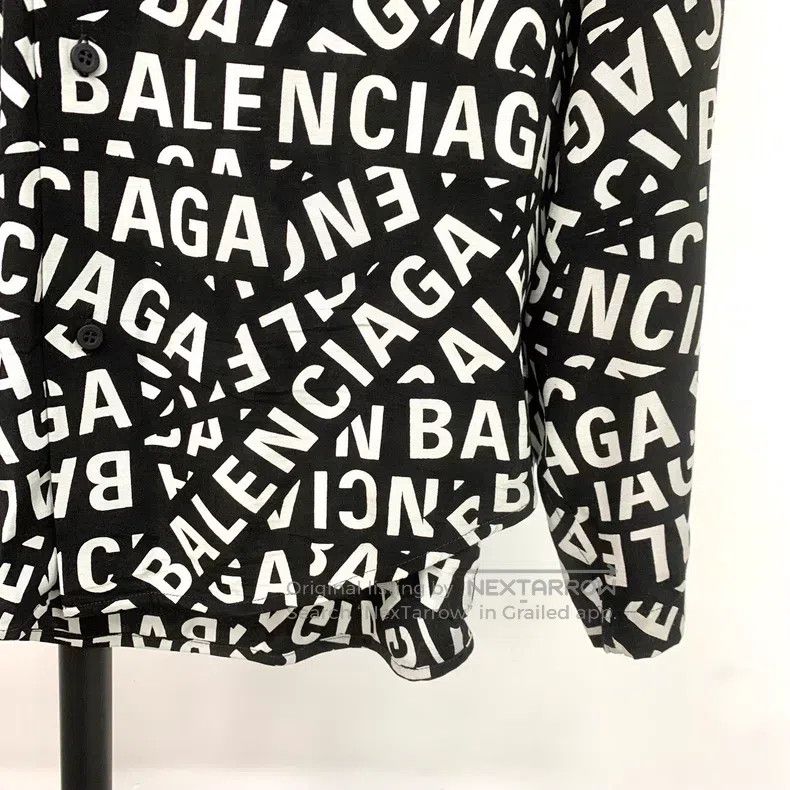 Balenciaga Balenciaga Letter all-over print button-down pointed colla Size XS / US 0-2 / IT 36-38 - 5 Thumbnail