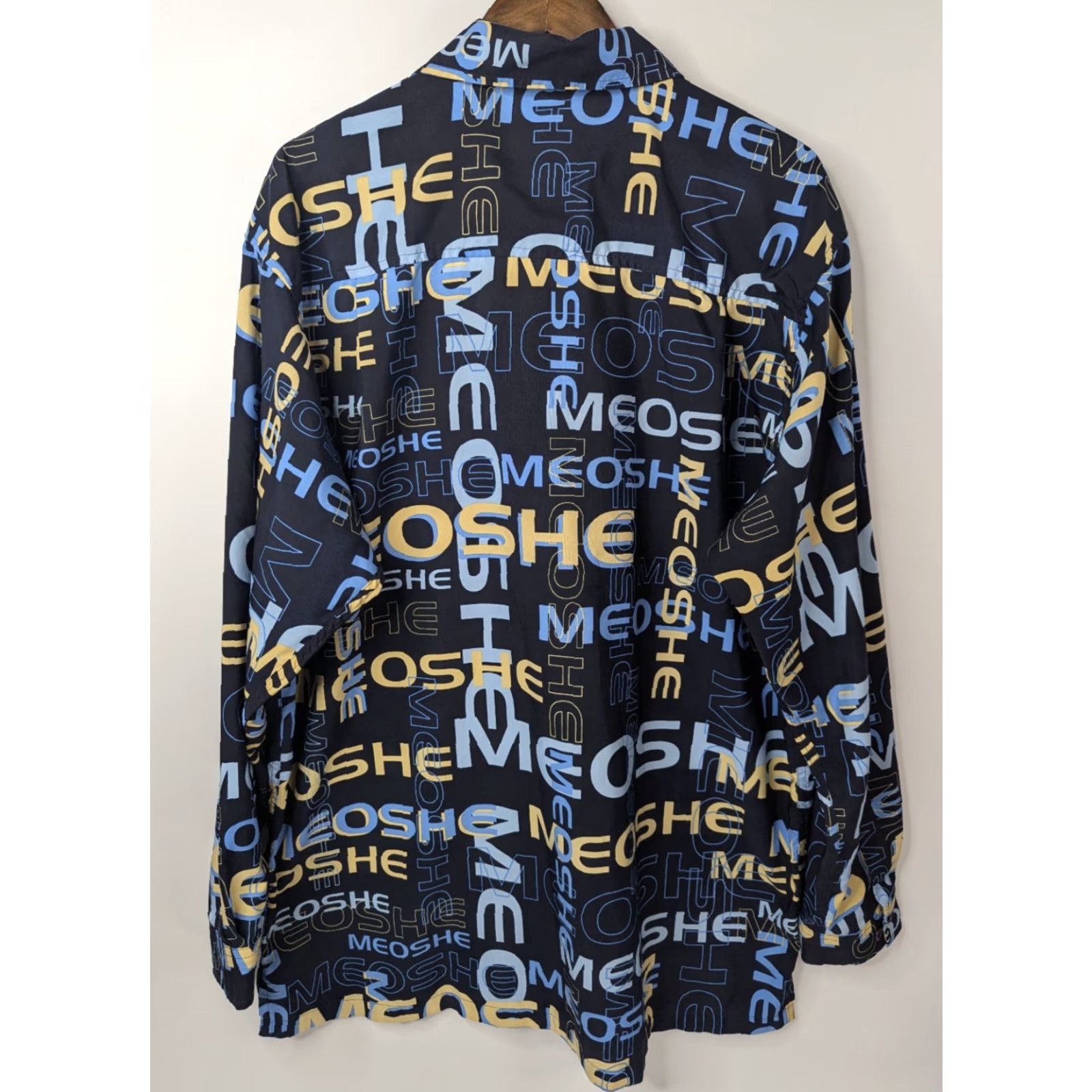 Vintage VINTAGE Meoshe Navy AOP Men's XL Long Sleeve Shirt Streetwear Hip Hop Y2K Urban Size US XL / EU 56 / 4 - 4 Thumbnail