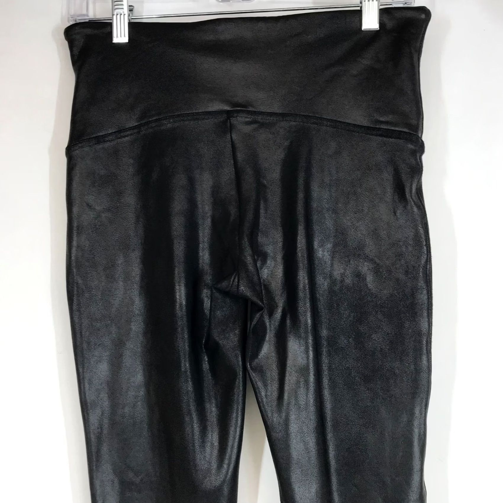 Spanx SPANX Womens XL Black Faux Leather Pull-On Leggings Pants Size 40" / US 18 - 5 Thumbnail