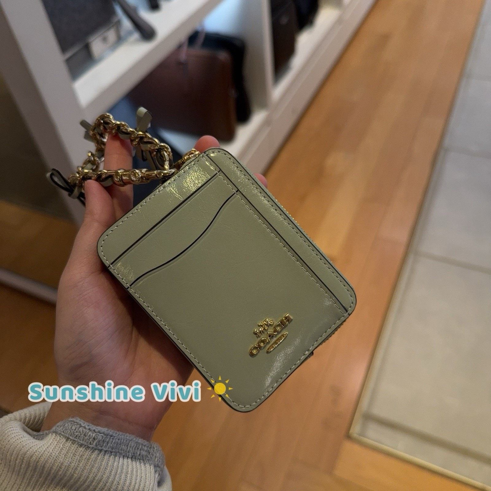 Coach NWT Coach Zip Card Case Bows CEC13 leather LIGHT PISTACHIO Size ONE SIZE - 1 Thumbnail