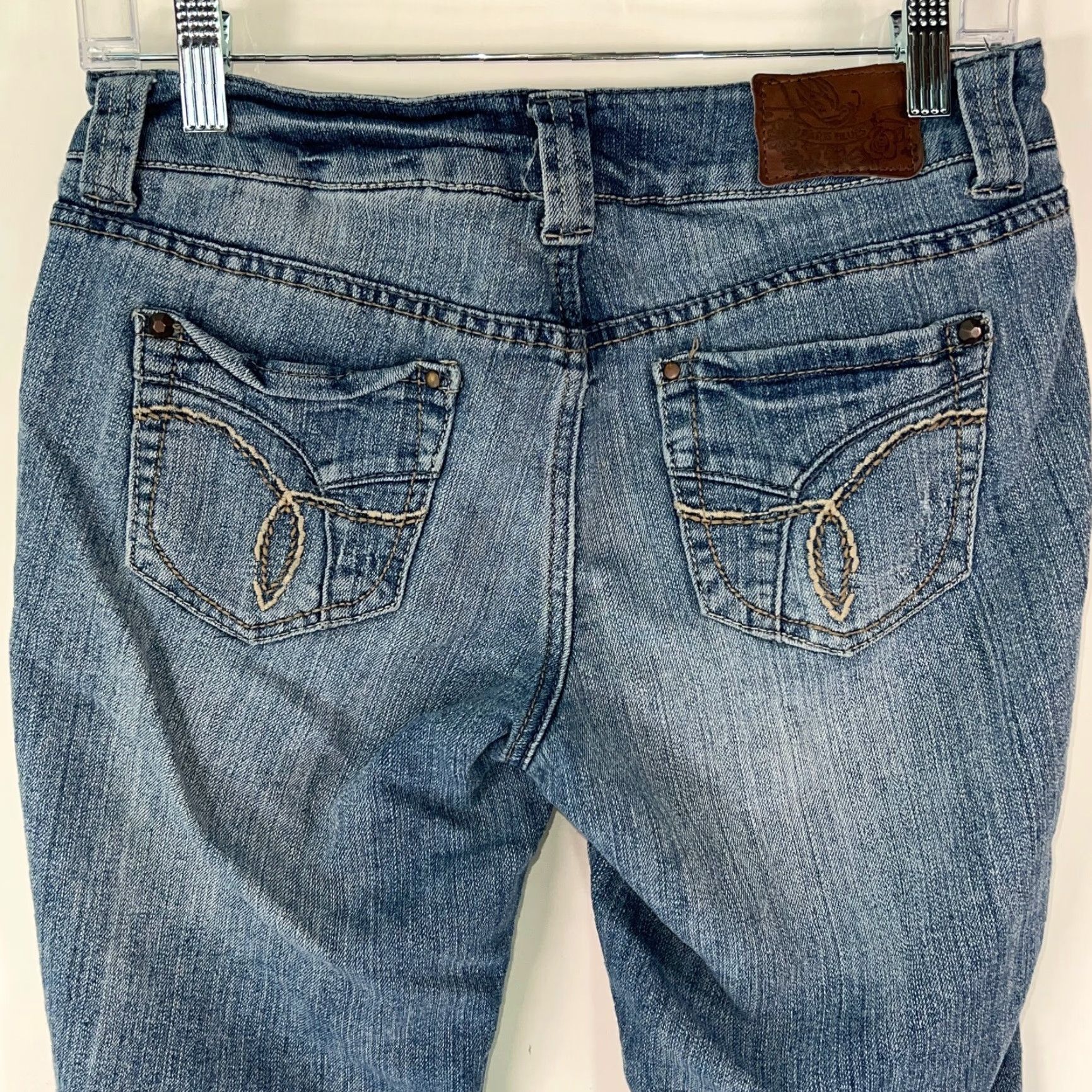 Vintage Paris Blues Womens Jeans Cropped Blue Distressed Stretch 7 Size 28" / US 6 / IT 42 - 4 Thumbnail