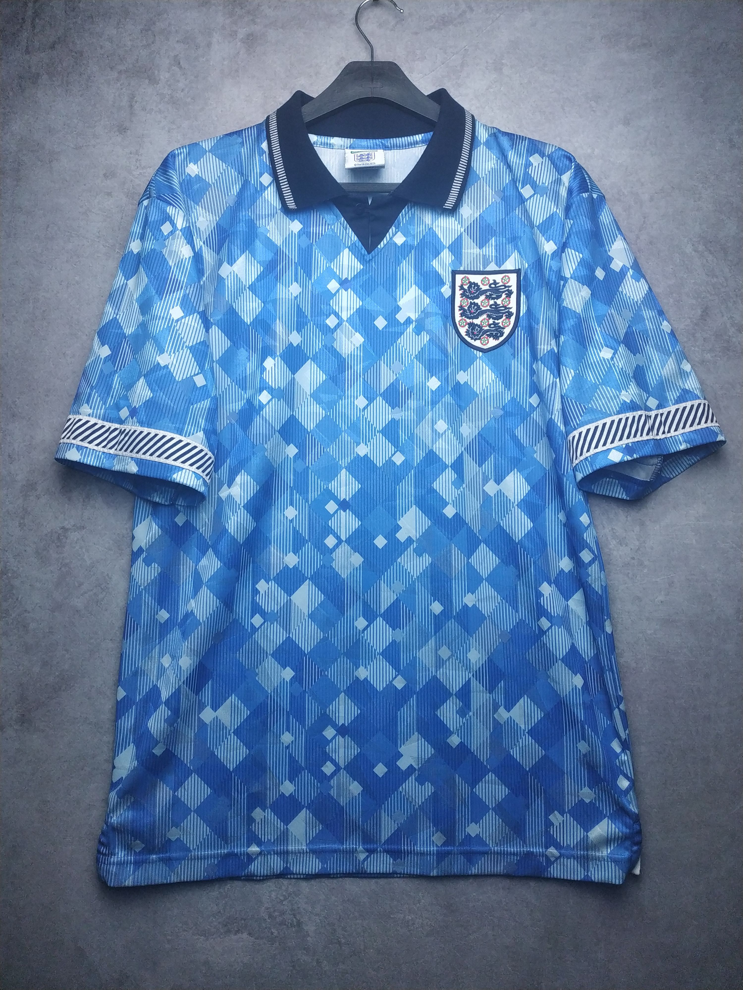 England 1990 Football Jersey Score Draw Soccer World Cup
