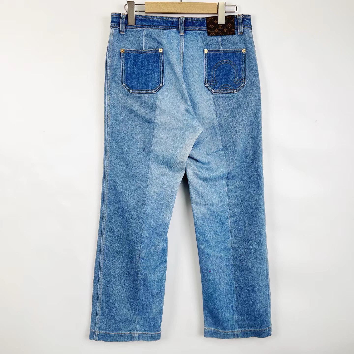 Louis Vuitton LOUIS VUITTON Blue Color Block Pocket Cropped Jeans K12 Size 27" / US 4 / IT 40 - 2 Thumbnail