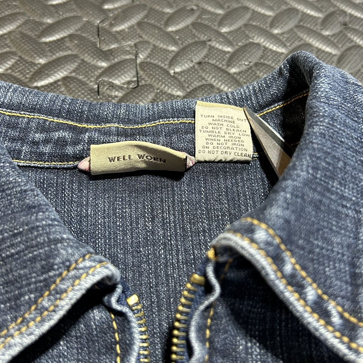 Other Ruff Hewn Jean Jacket Women Large Well Worn Embroidery Beads Size L / US 10 / IT 46 - 3 Thumbnail