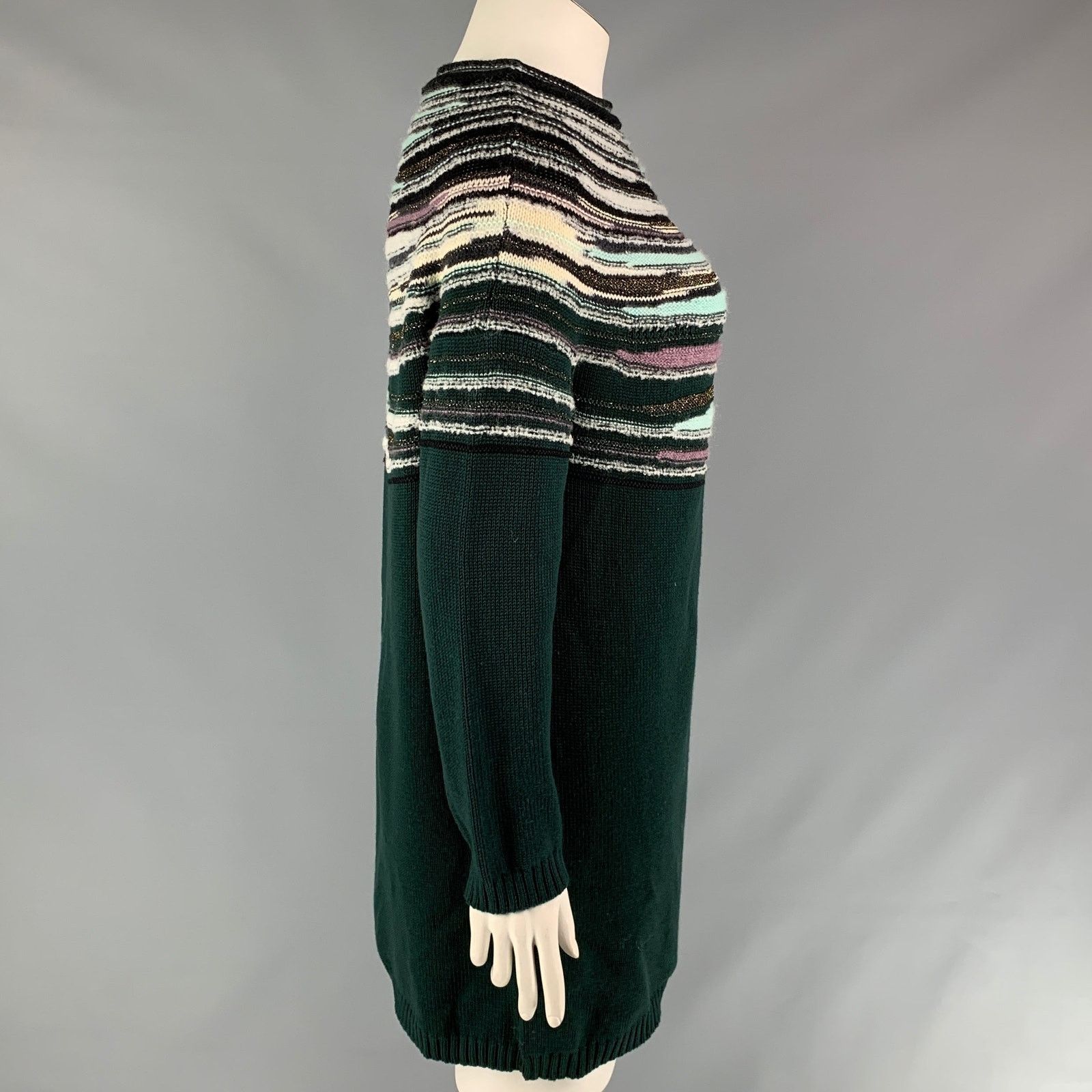 Other M MISSONI 12 Multi-Color Knitted Wool Blend Green Sweater Size XL / US 12-14 / IT 48-50 - 2 Thumbnail